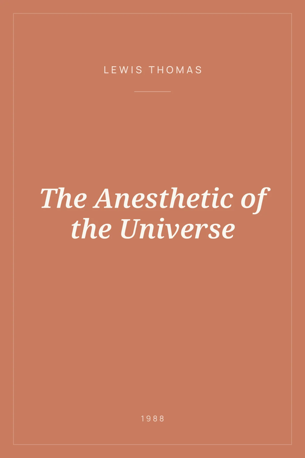 Portada de The Anesthetic of the Universe