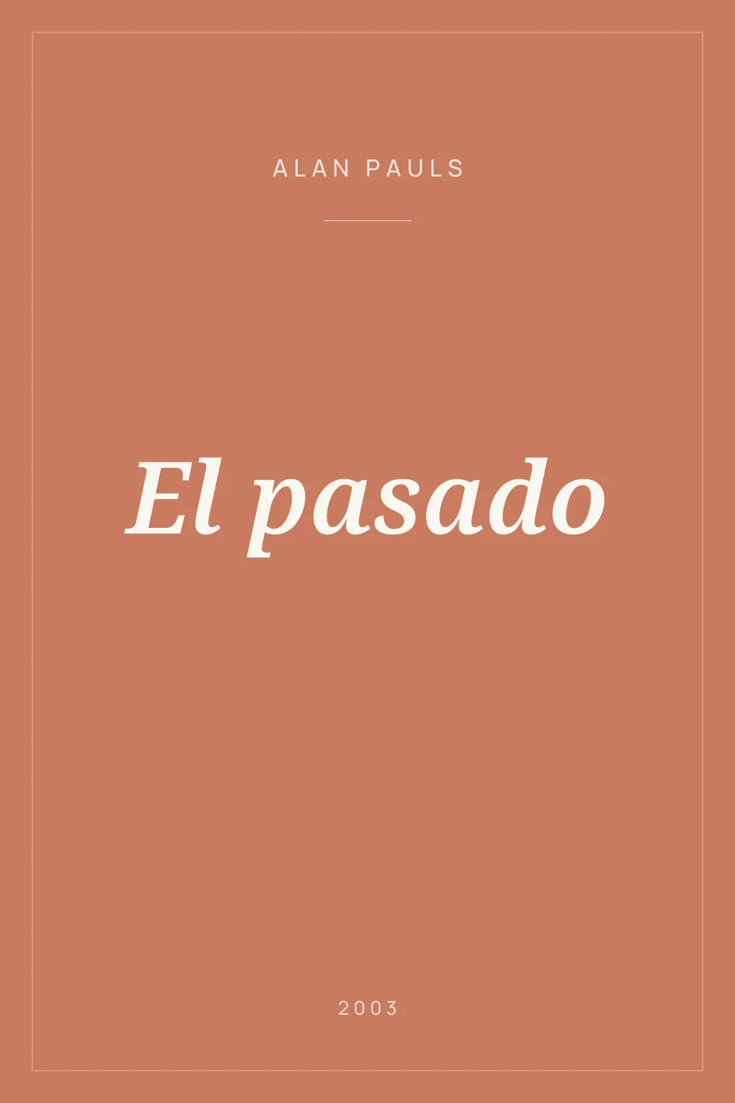 Portada de El pasado