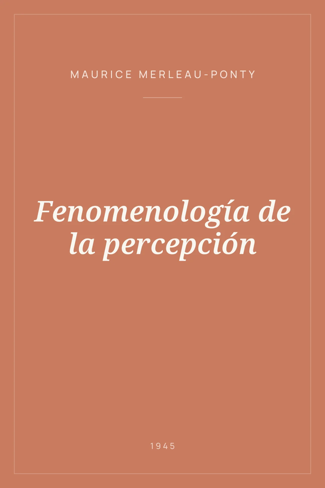Portada de Fenomenología de la percepción
