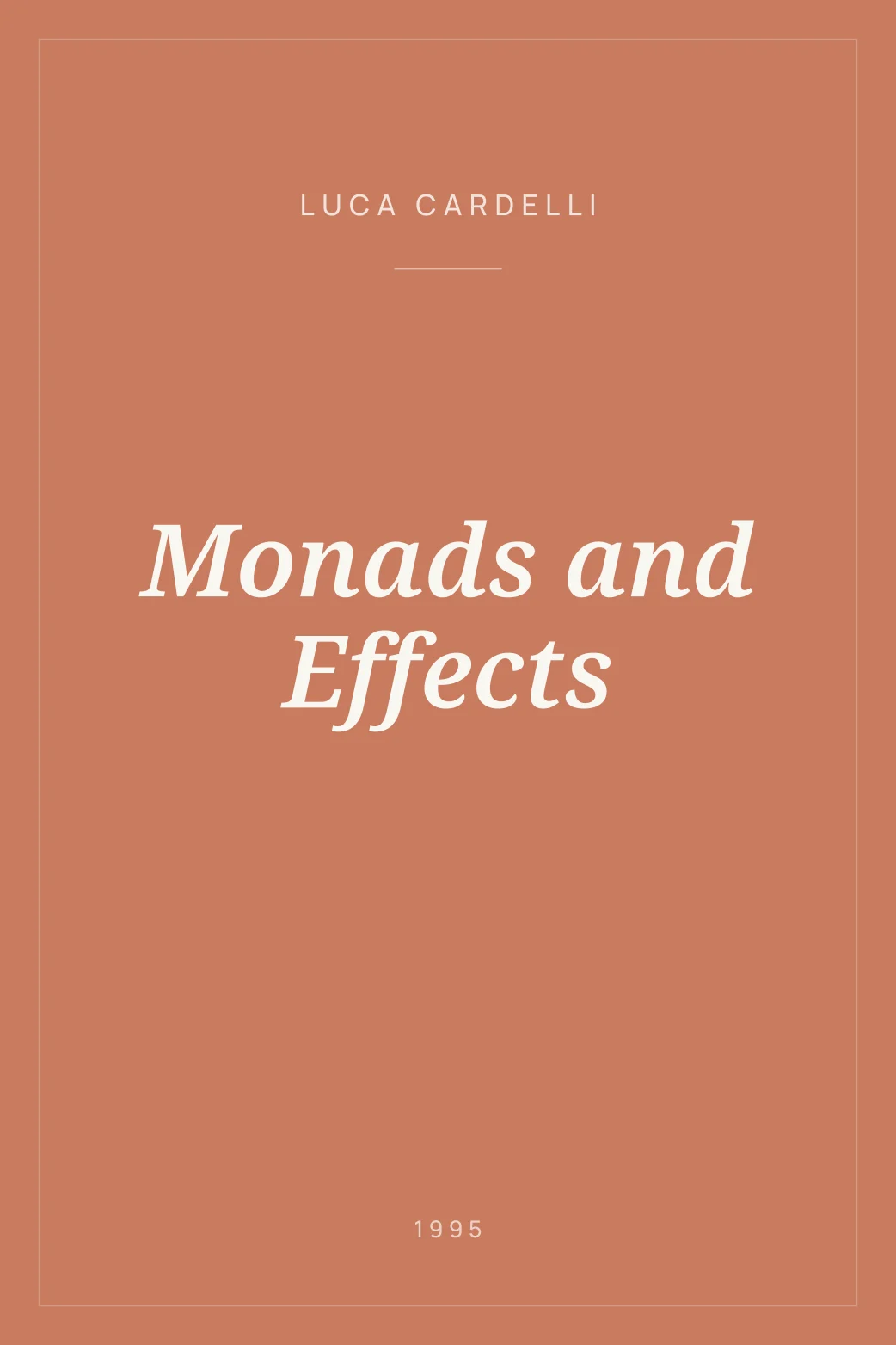 Portada de Monads and Effects