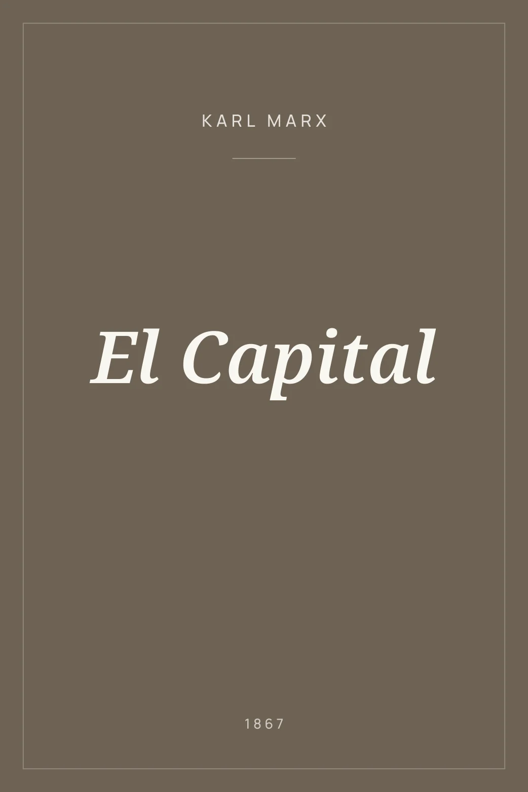 Portada de El Capital
