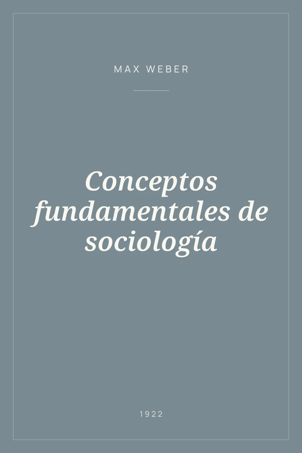 Portada de Conceptos fundamentales de sociología