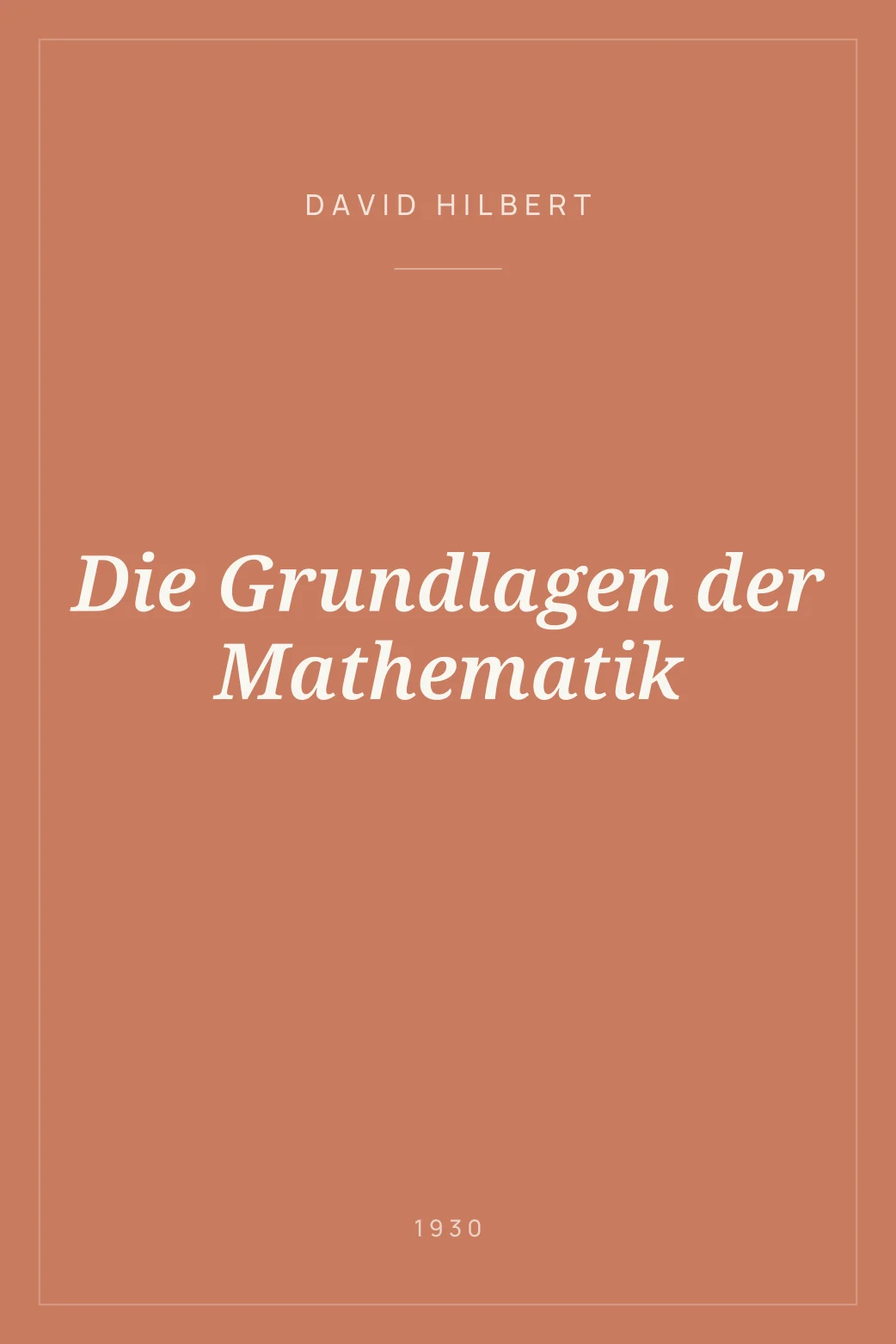 Portada de Die Grundlagen der Mathematik