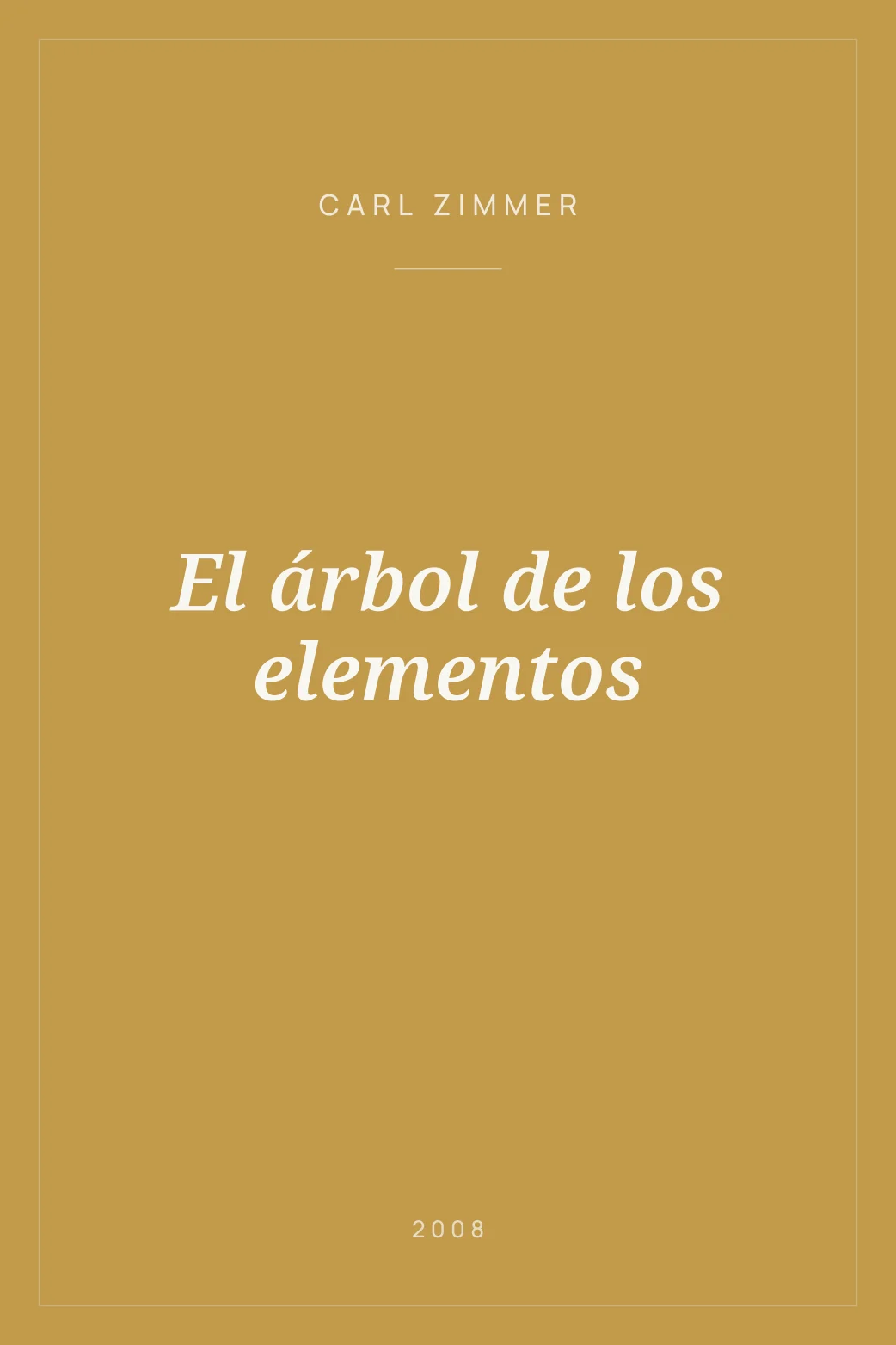 Portada de El árbol de los elementos