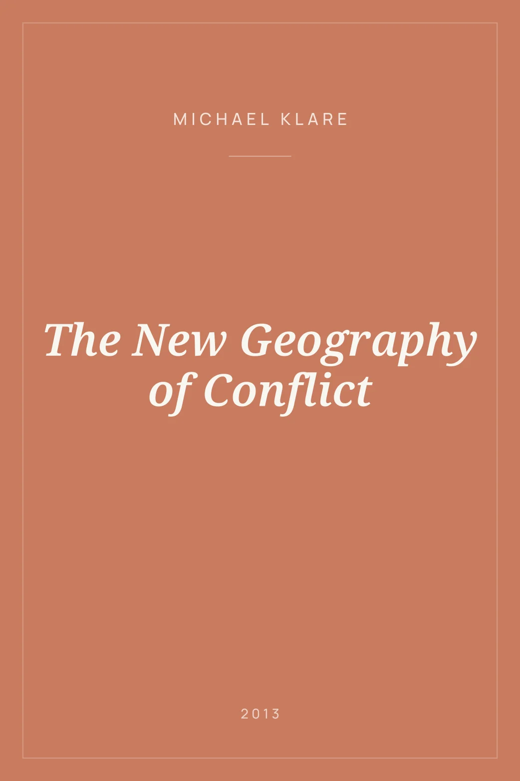 Portada de The New Geography of Conflict