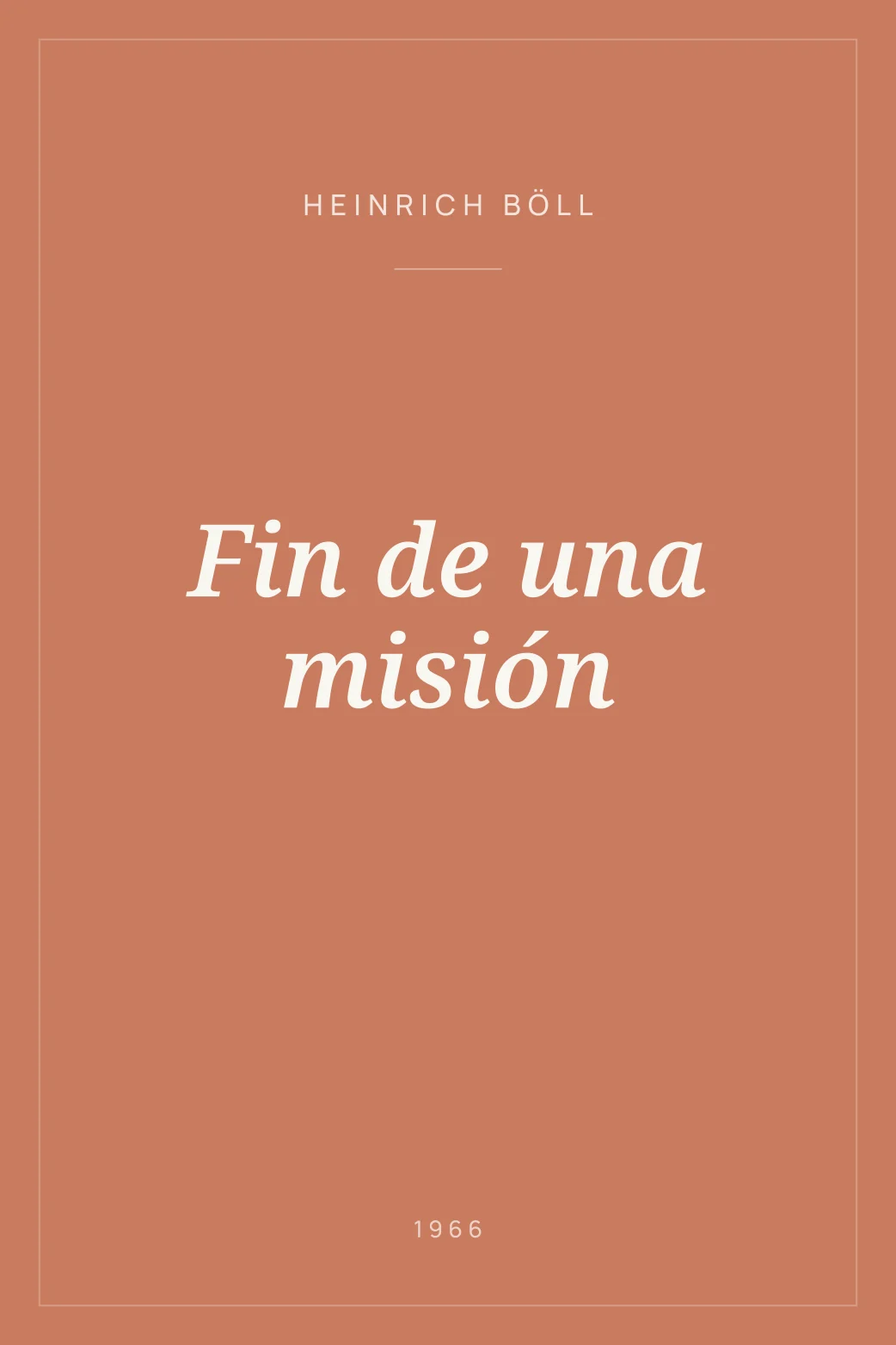 Portada de Fin de una misión