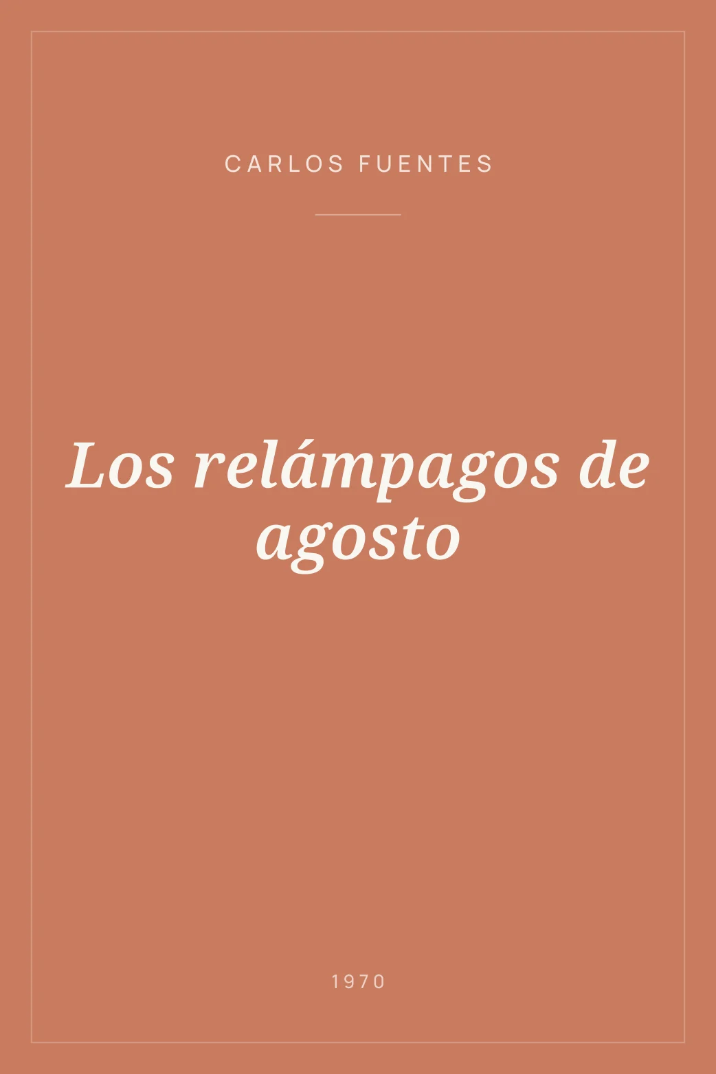Portada de Los relámpagos de agosto