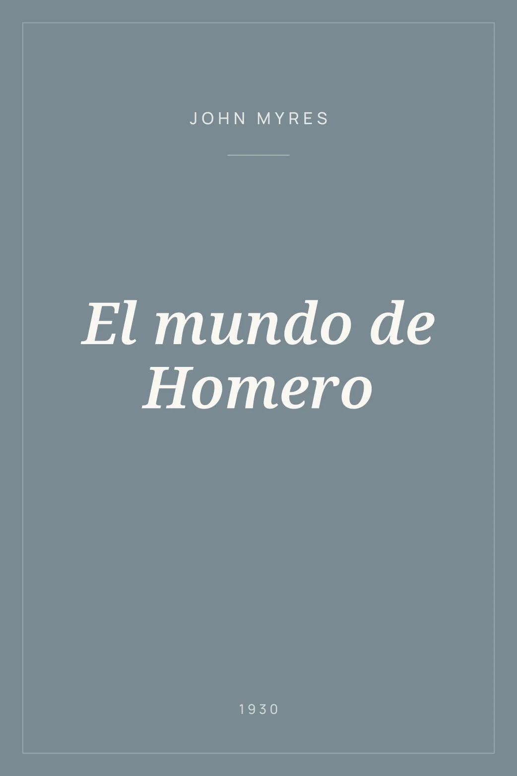 Portada de El mundo de Homero