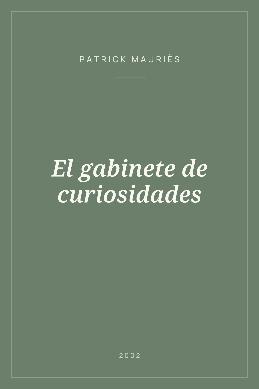 Portada de El gabinete de curiosidades
