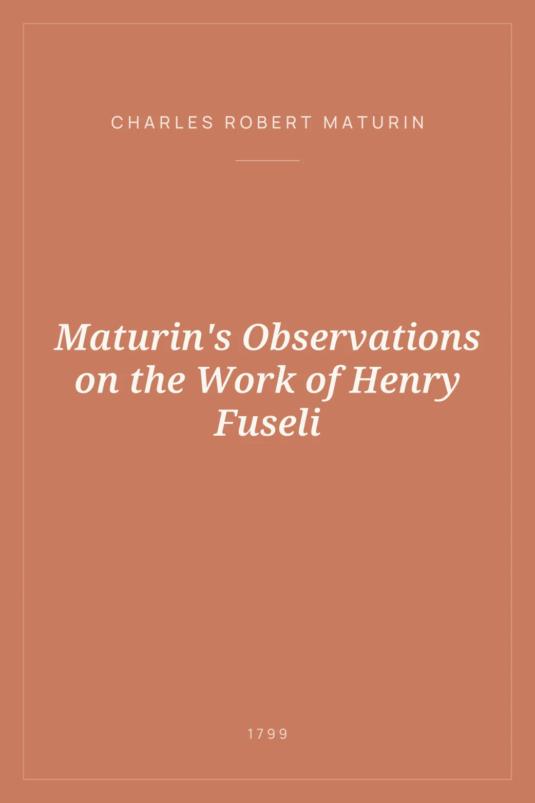Portada de Maturin's Observations on the Work of Henry Fuseli