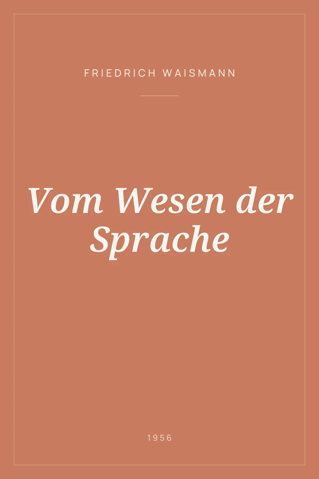 Portada de Vom Wesen der Sprache
