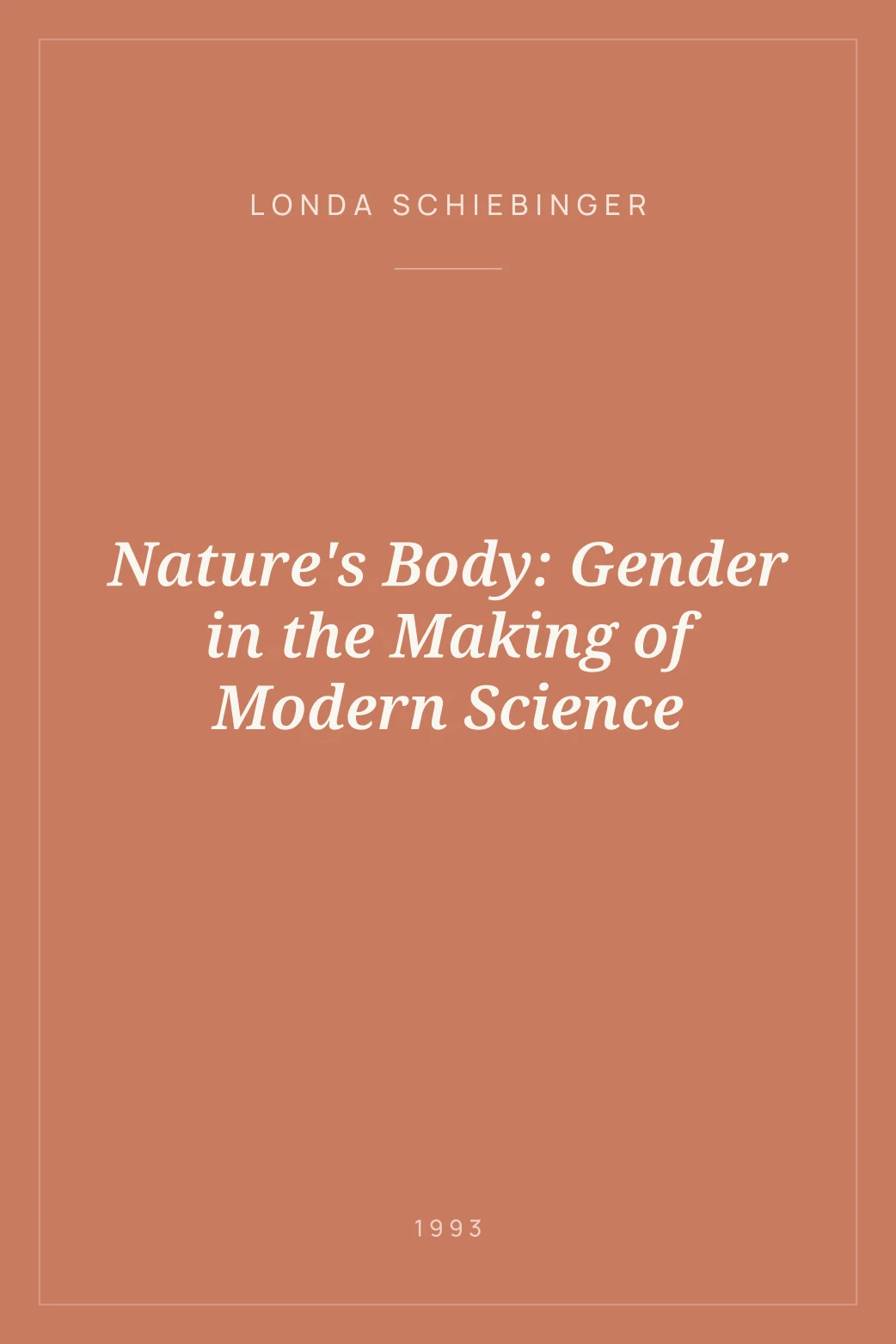 Portada de Nature's Body: Gender in the Making of Modern Science