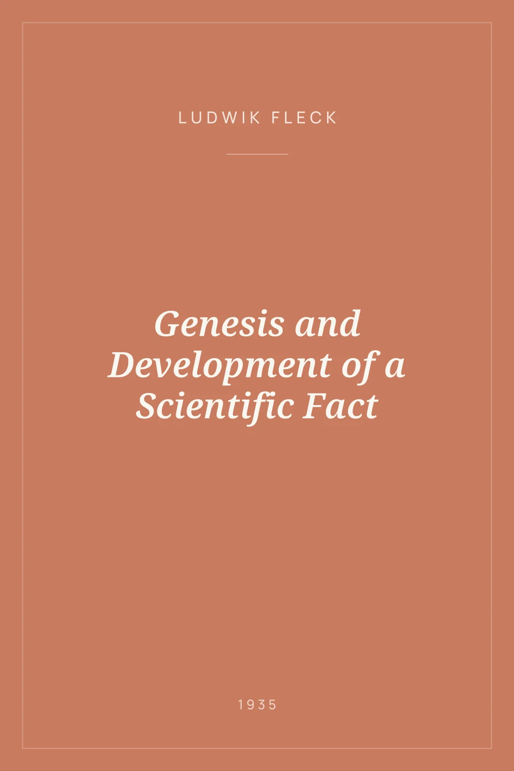Portada de Genesis and Development of a Scientific Fact