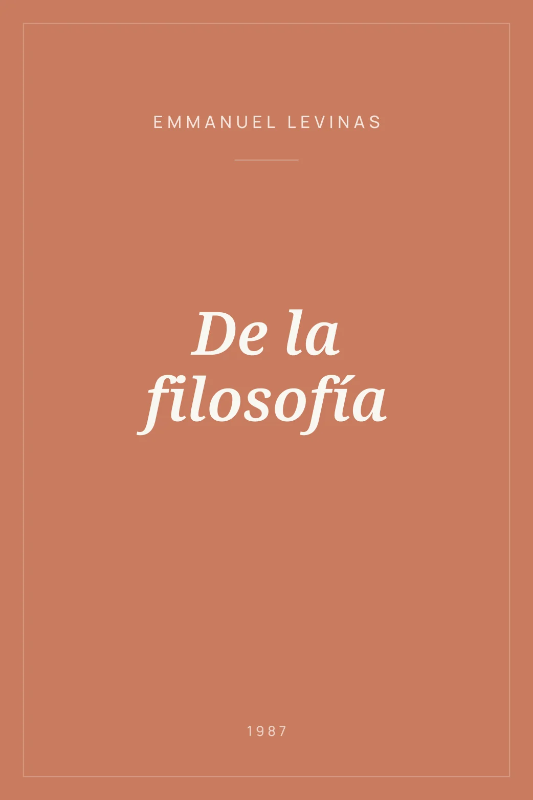 Portada de De la filosofía