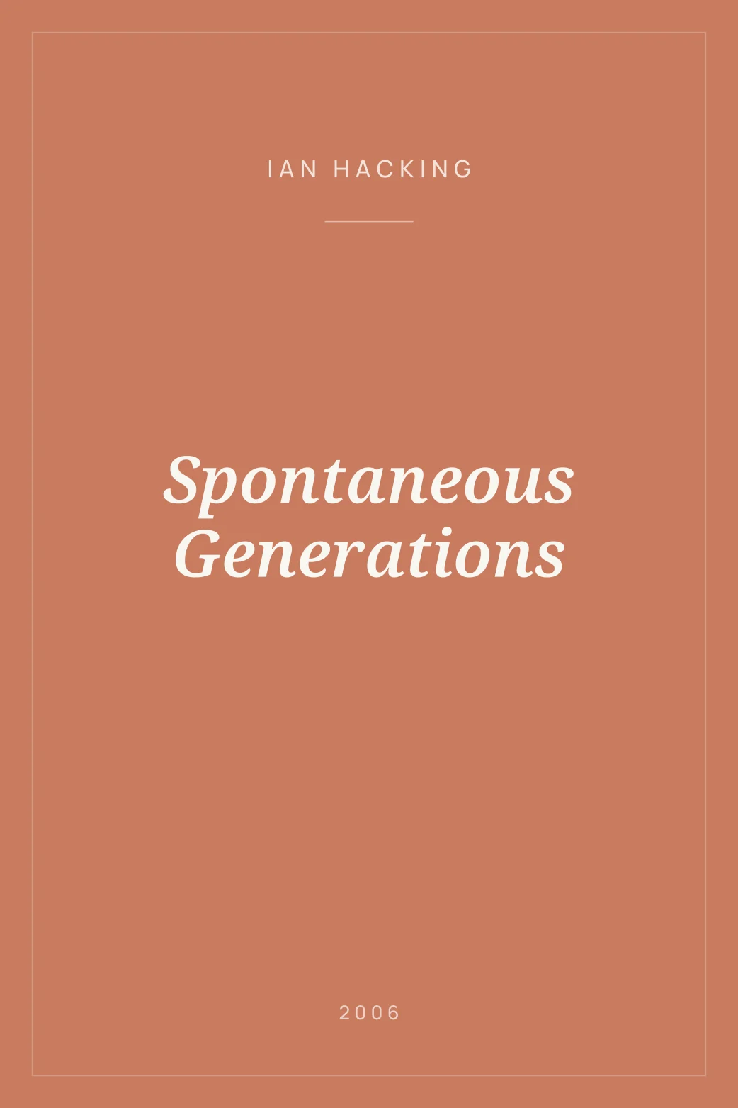 Portada de Spontaneous Generations