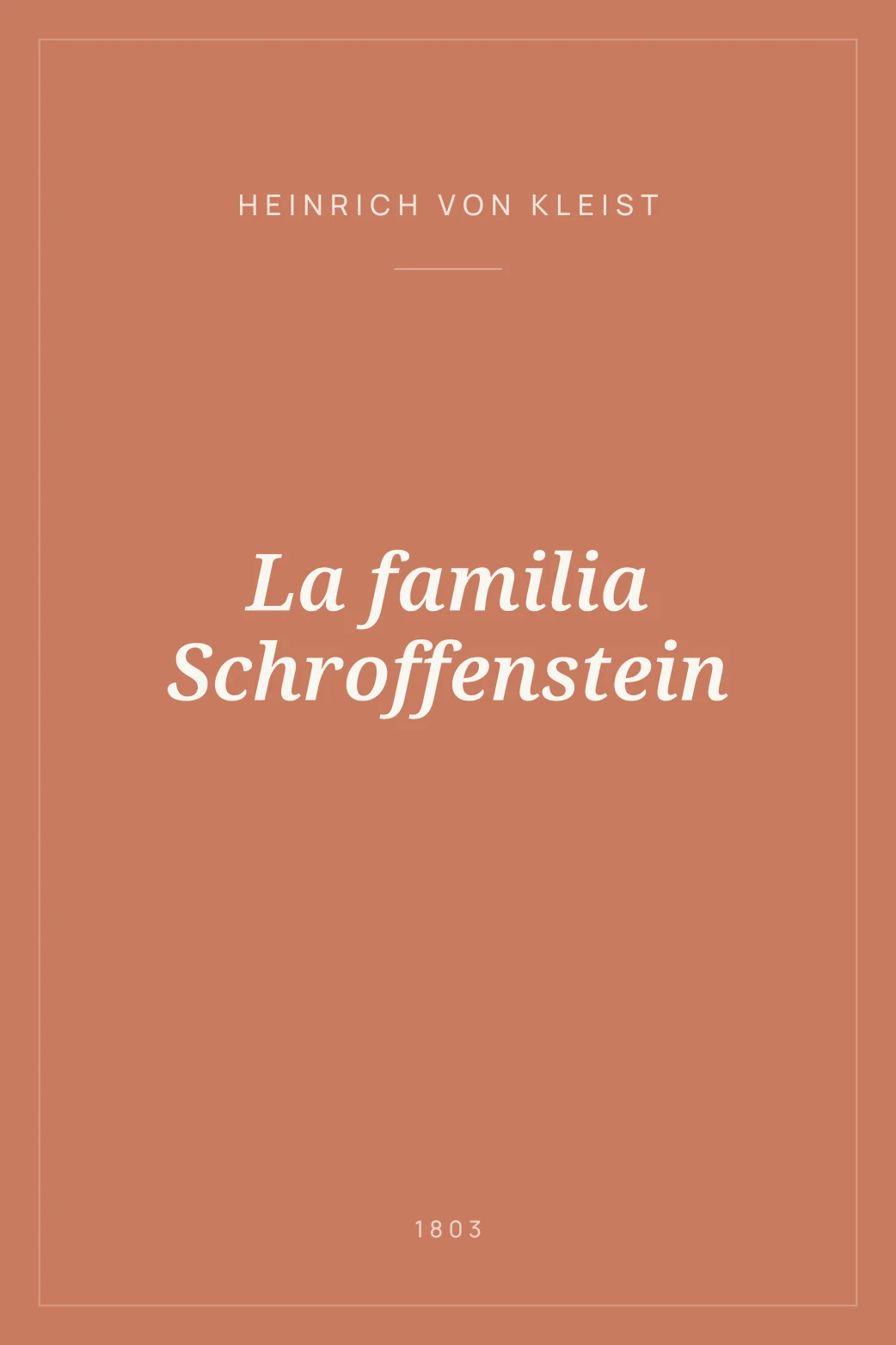 Portada de La familia Schroffenstein