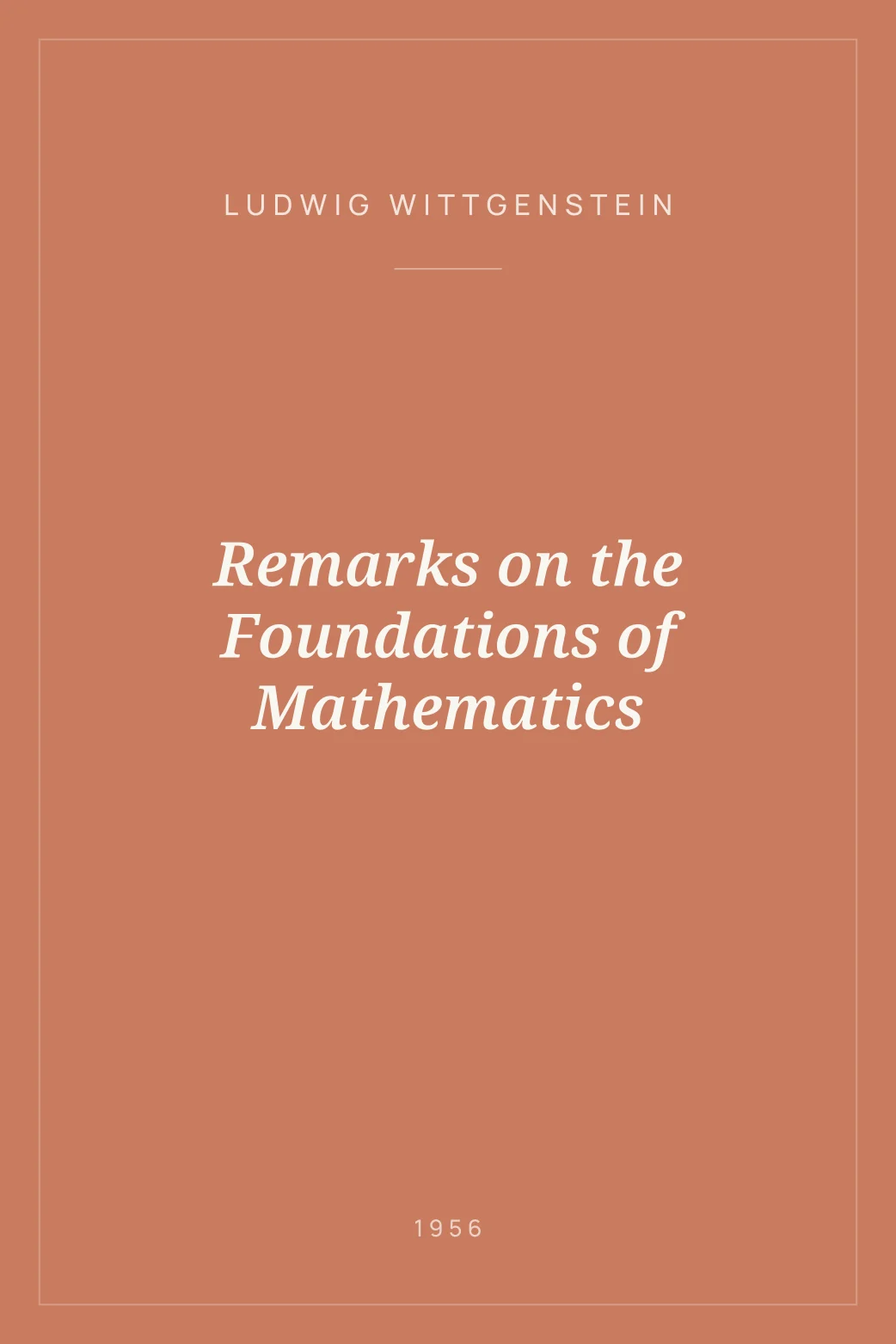 Portada de Remarks on the Foundations of Mathematics