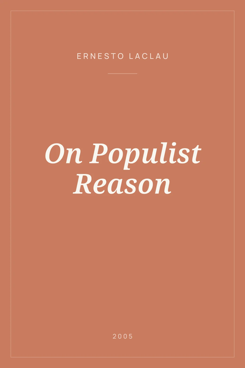Portada de On Populist Reason