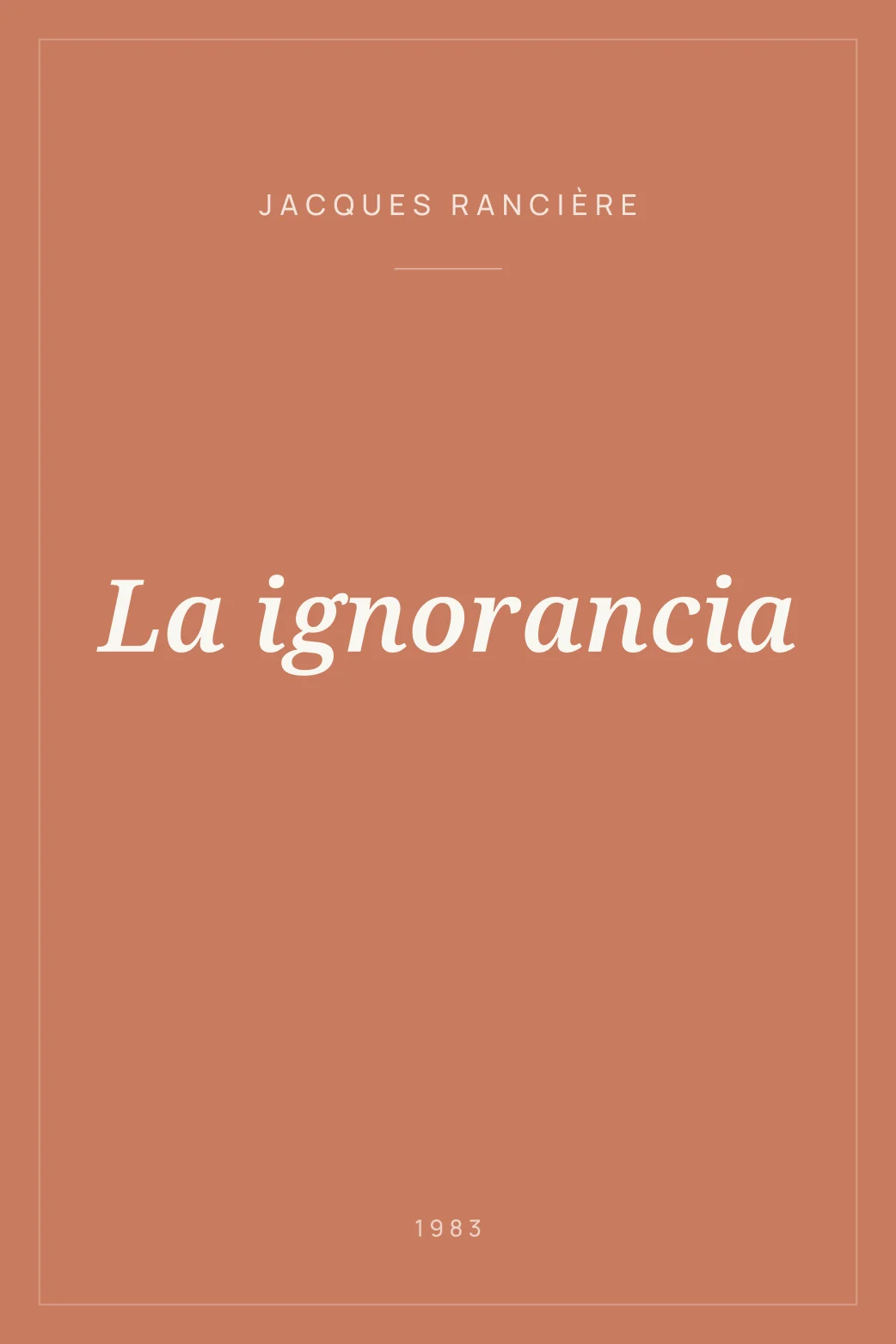 Portada de La ignorancia