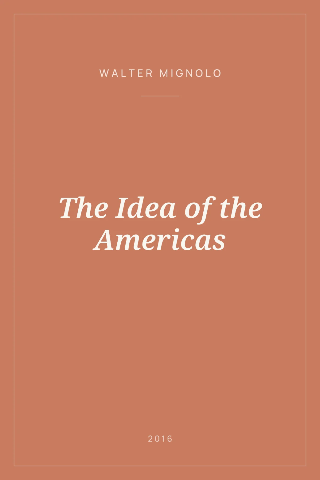 Portada de The Idea of the Americas