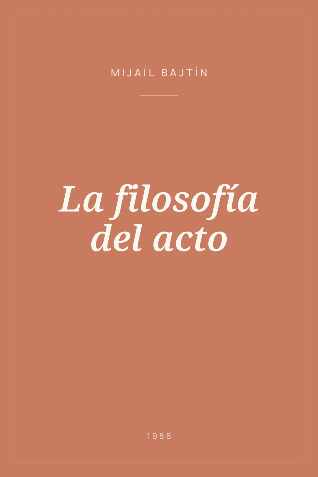 Portada de La filosofía del acto