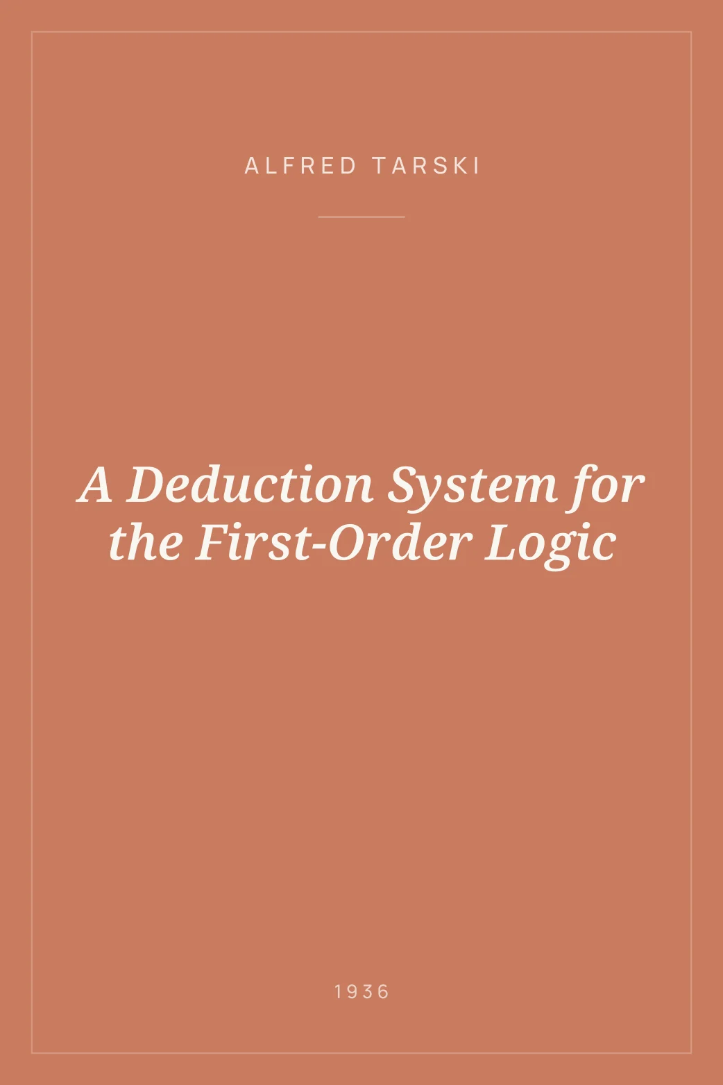 Portada de A Deduction System for the First-Order Logic
