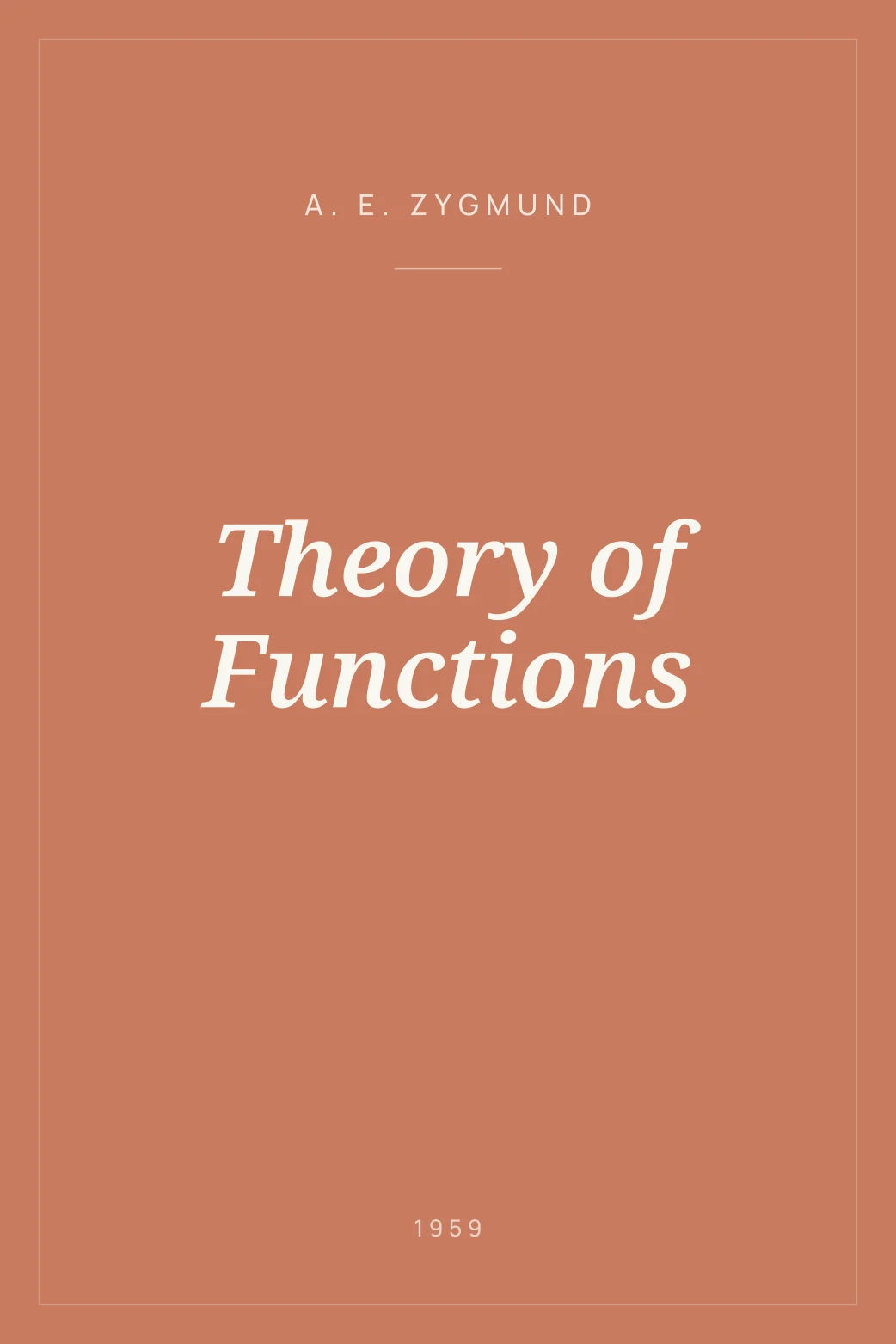 Portada de Theory of Functions