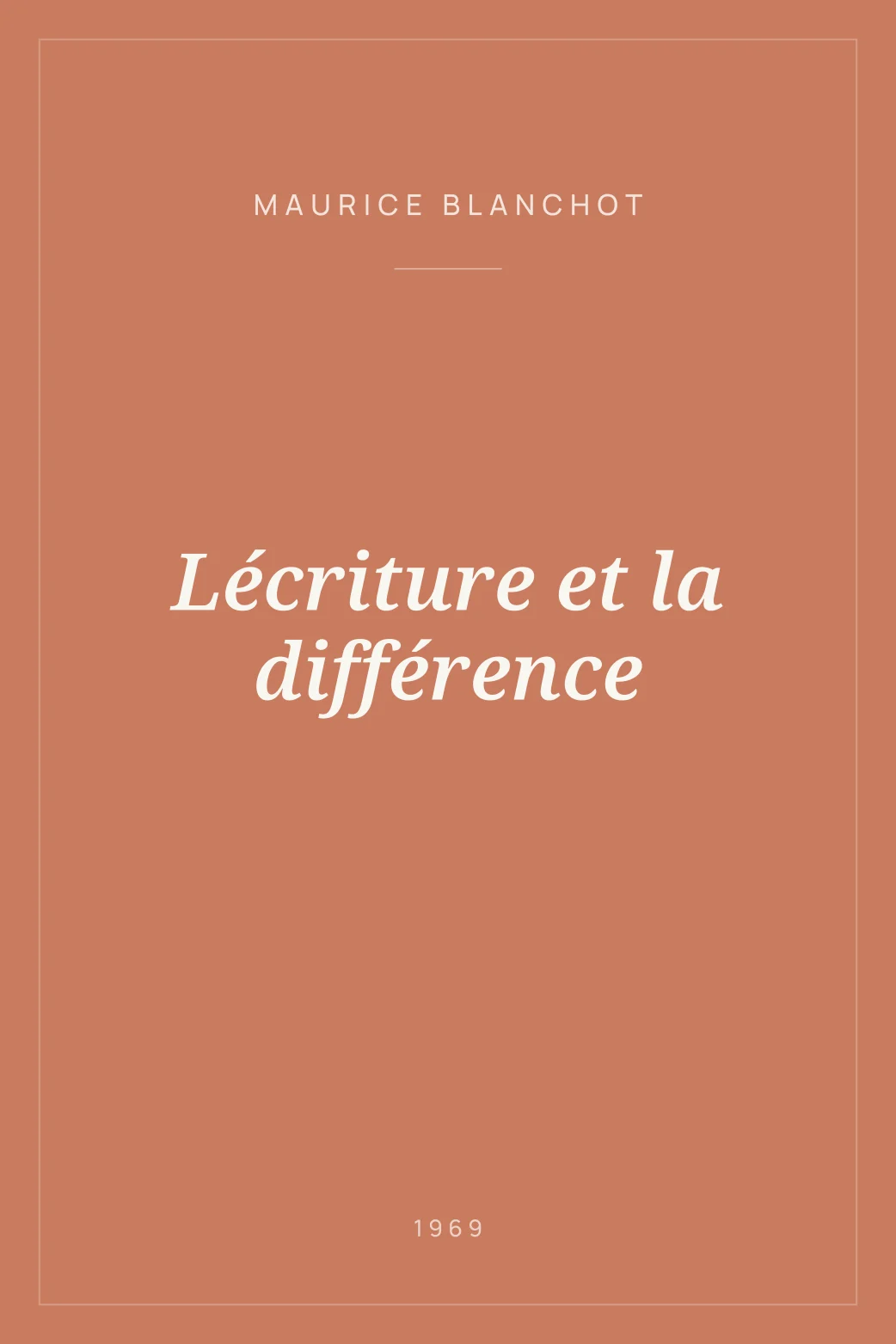 Portada de Lécriture et la différence