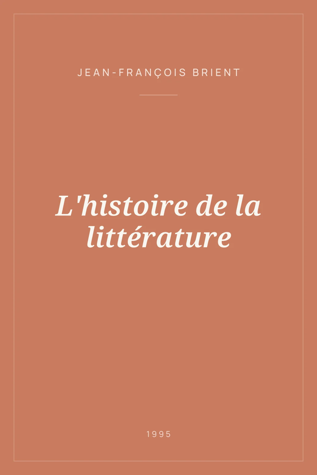 Portada de L'histoire de la littérature