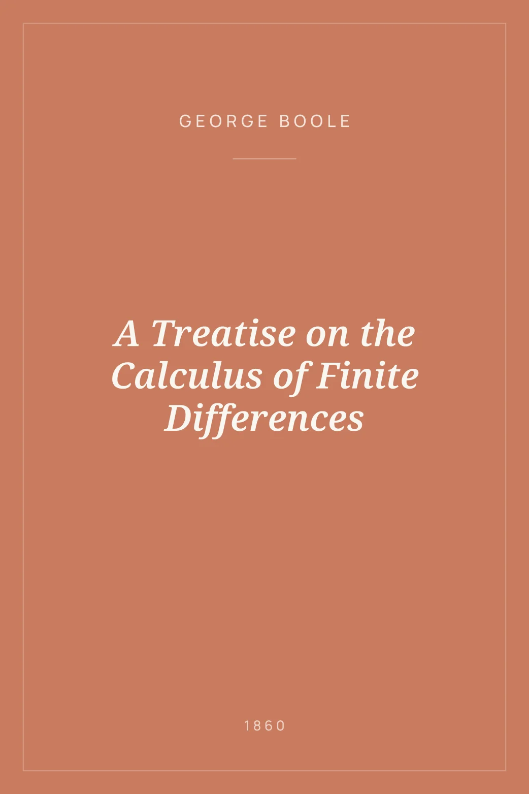 Portada de A Treatise on the Calculus of Finite Differences