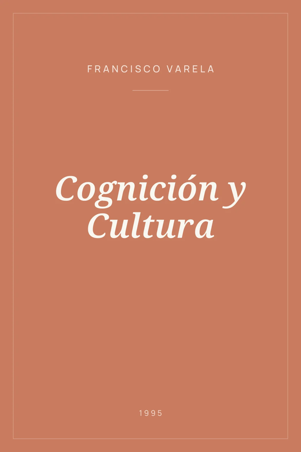 Portada de Cognición y Cultura