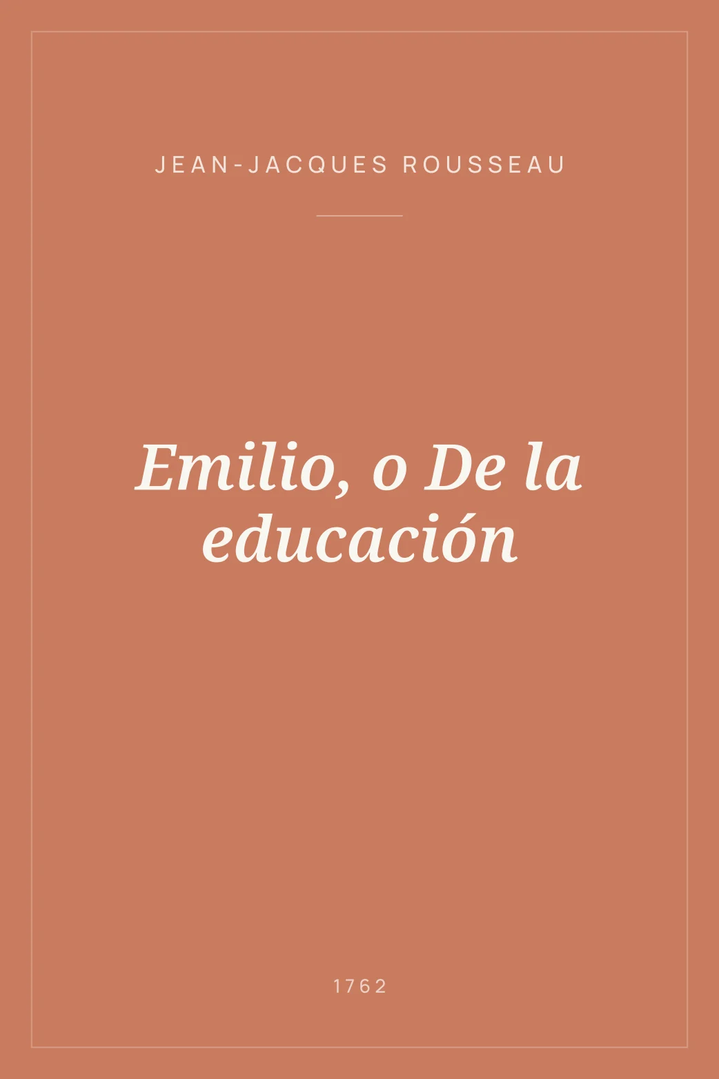Portada de Emilio, o De la educación