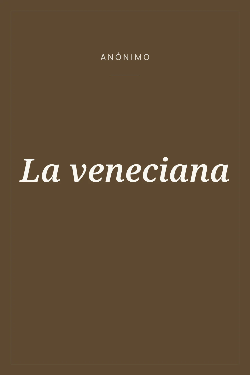 Portada de La veneciana
