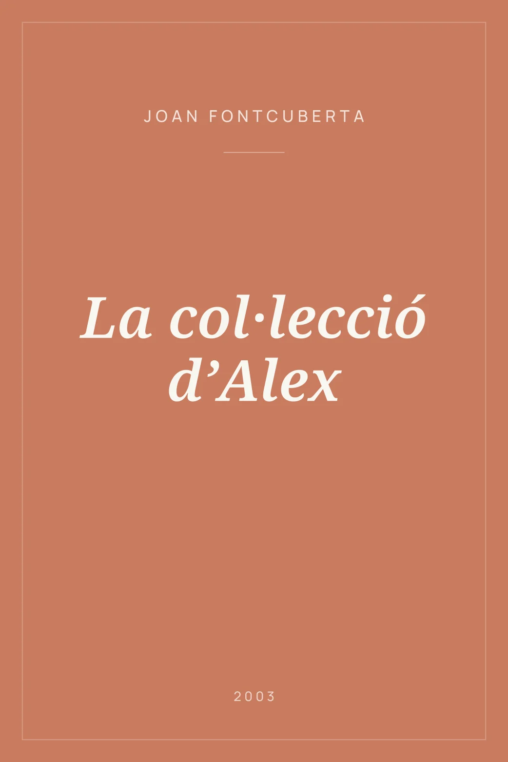 Portada de La col·lecció d’Alex
