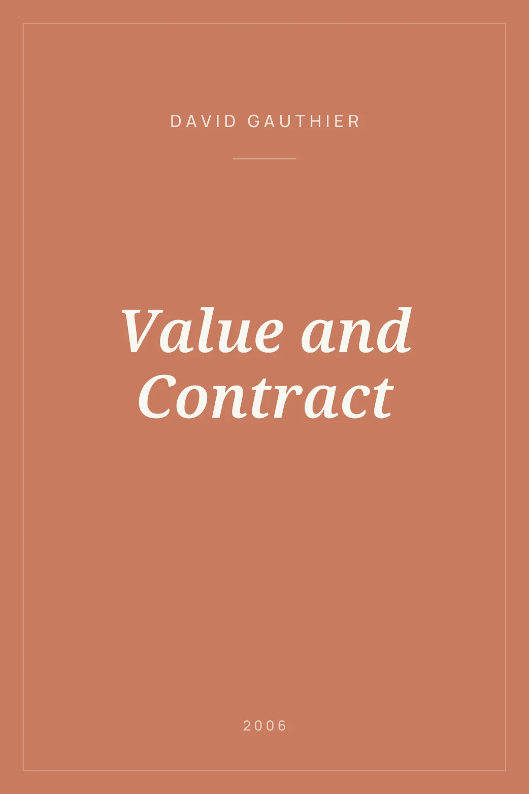 Portada de Value and Contract