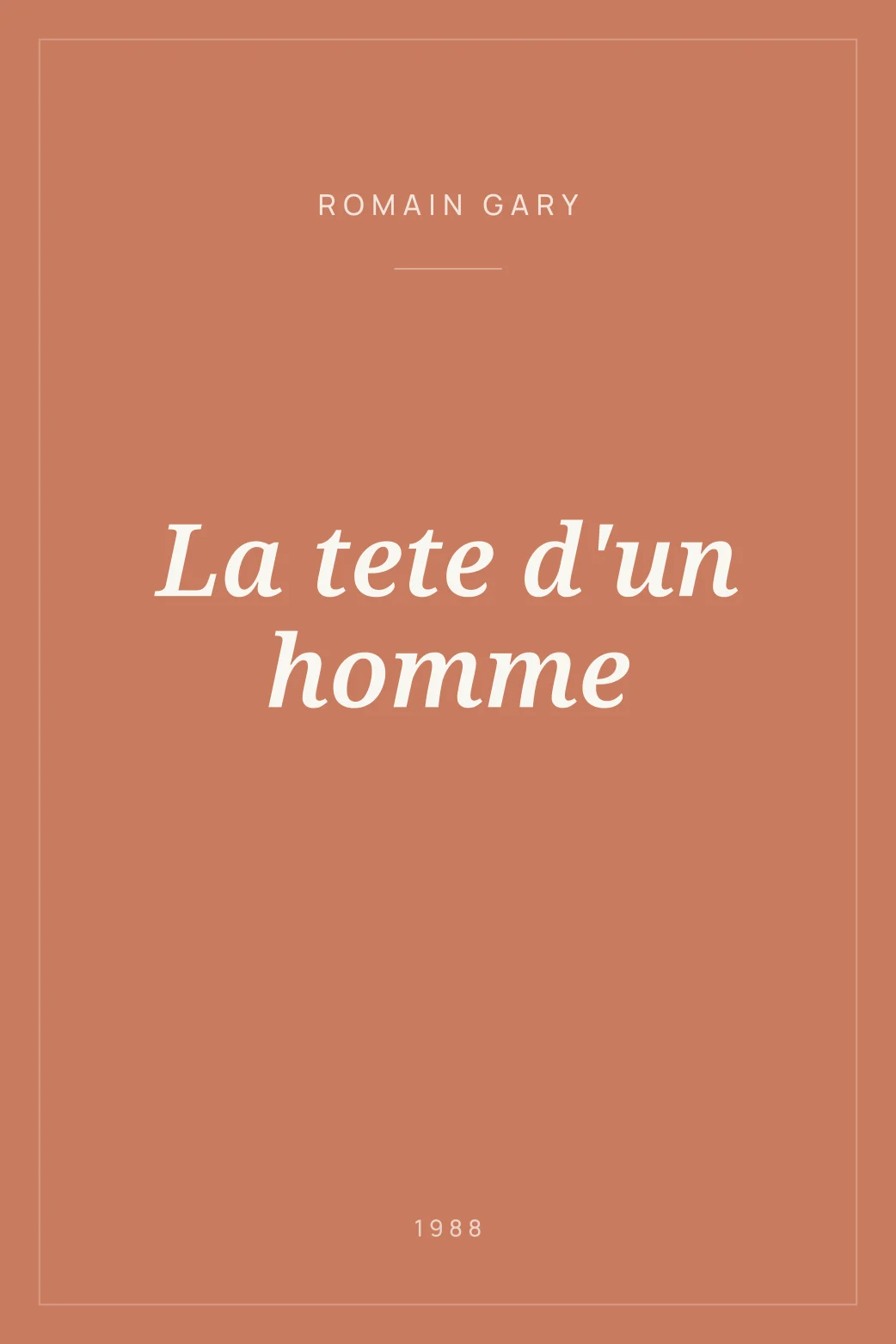 Portada de La tete d'un homme