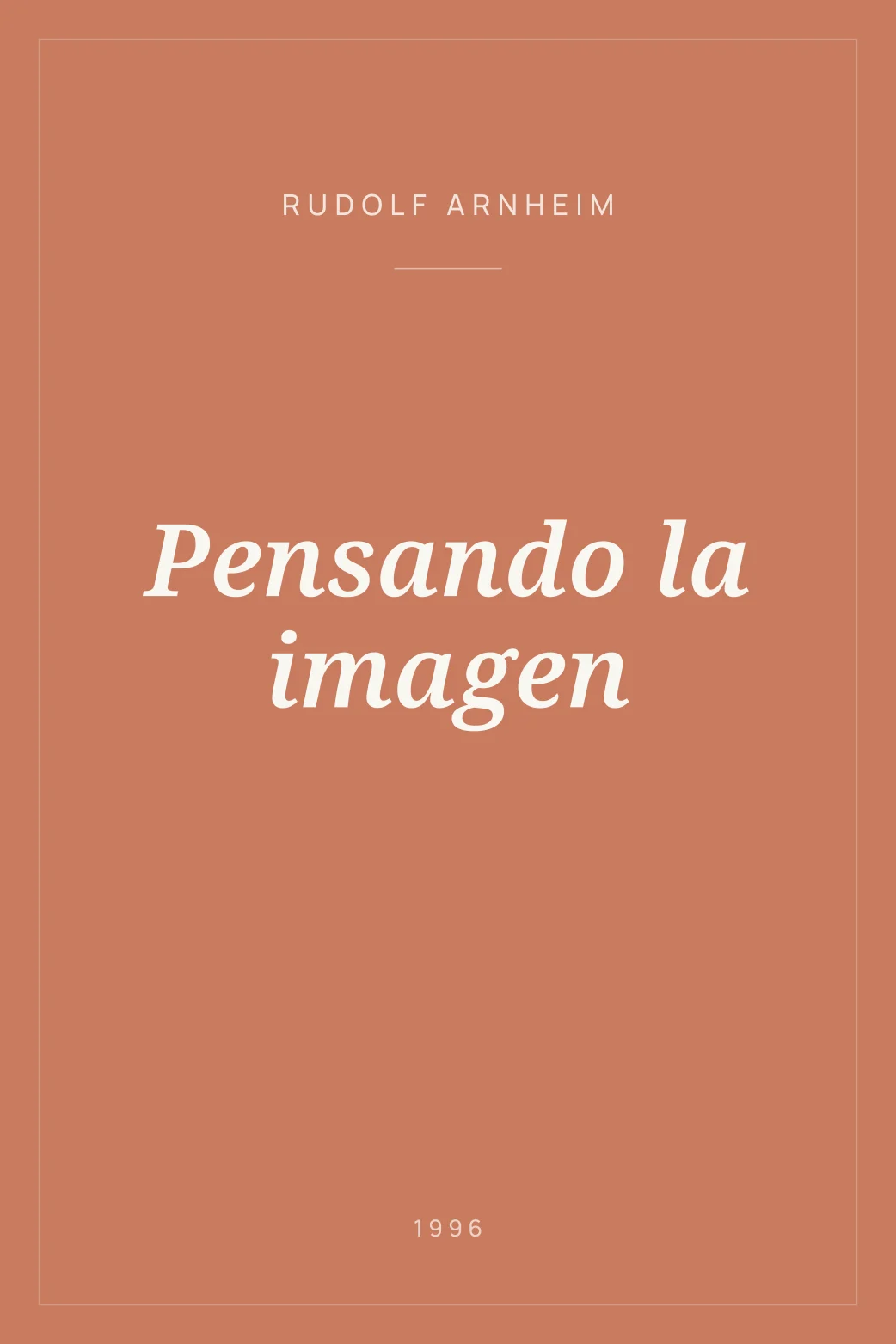 Portada de Pensando la imagen