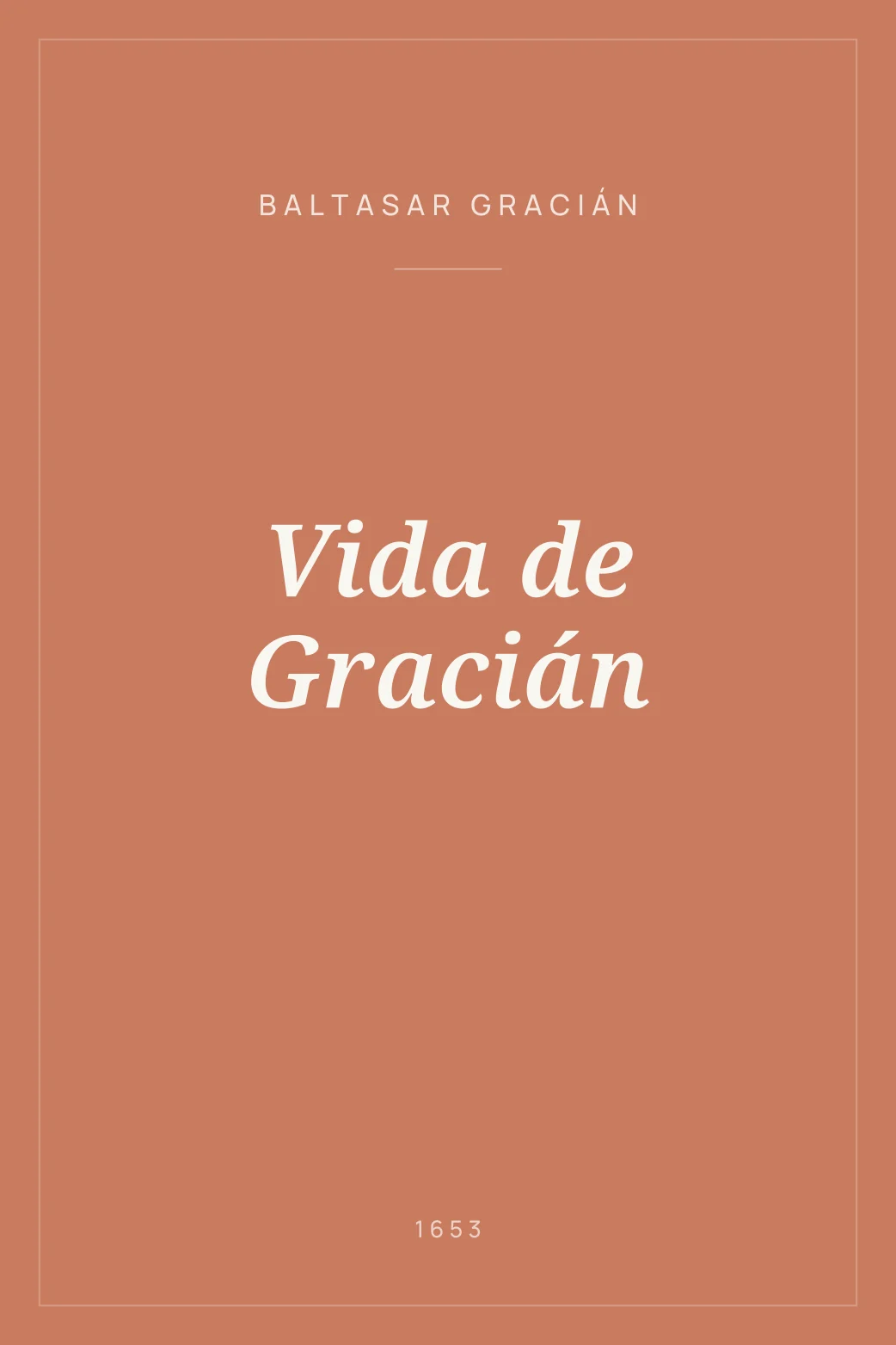 Portada de Vida de Gracián