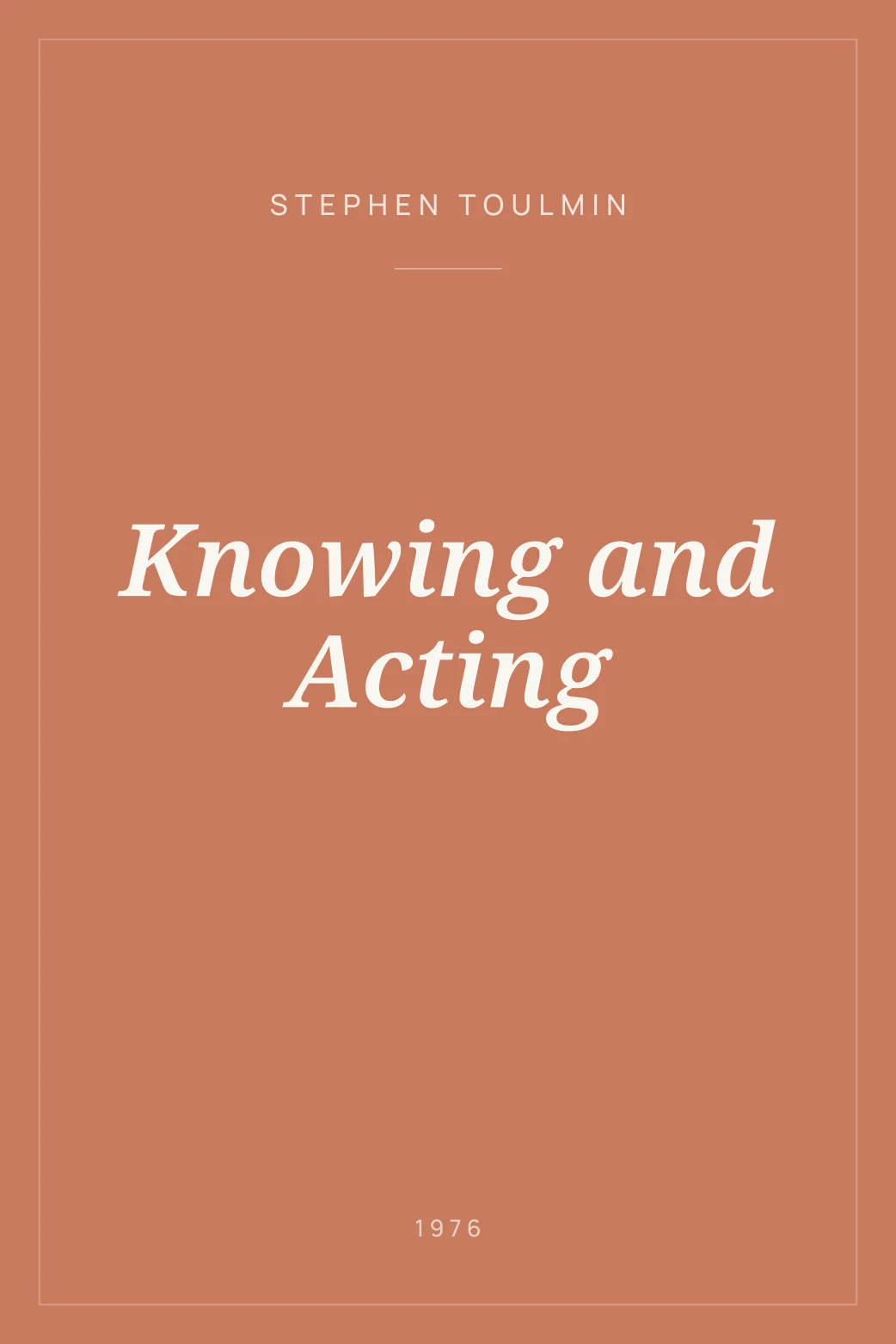 Portada de Knowing and Acting