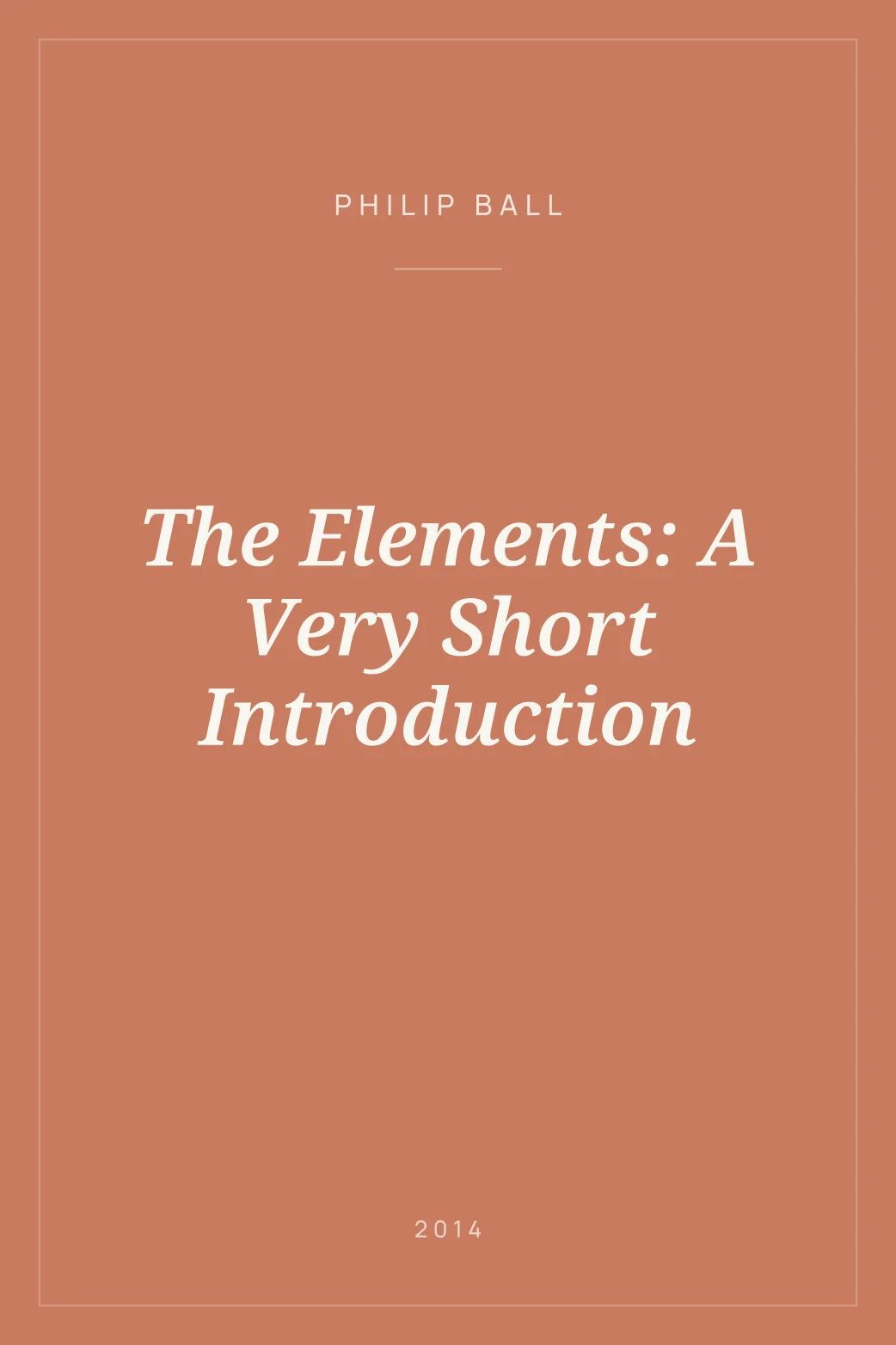 Portada de The Elements: A Very Short Introduction