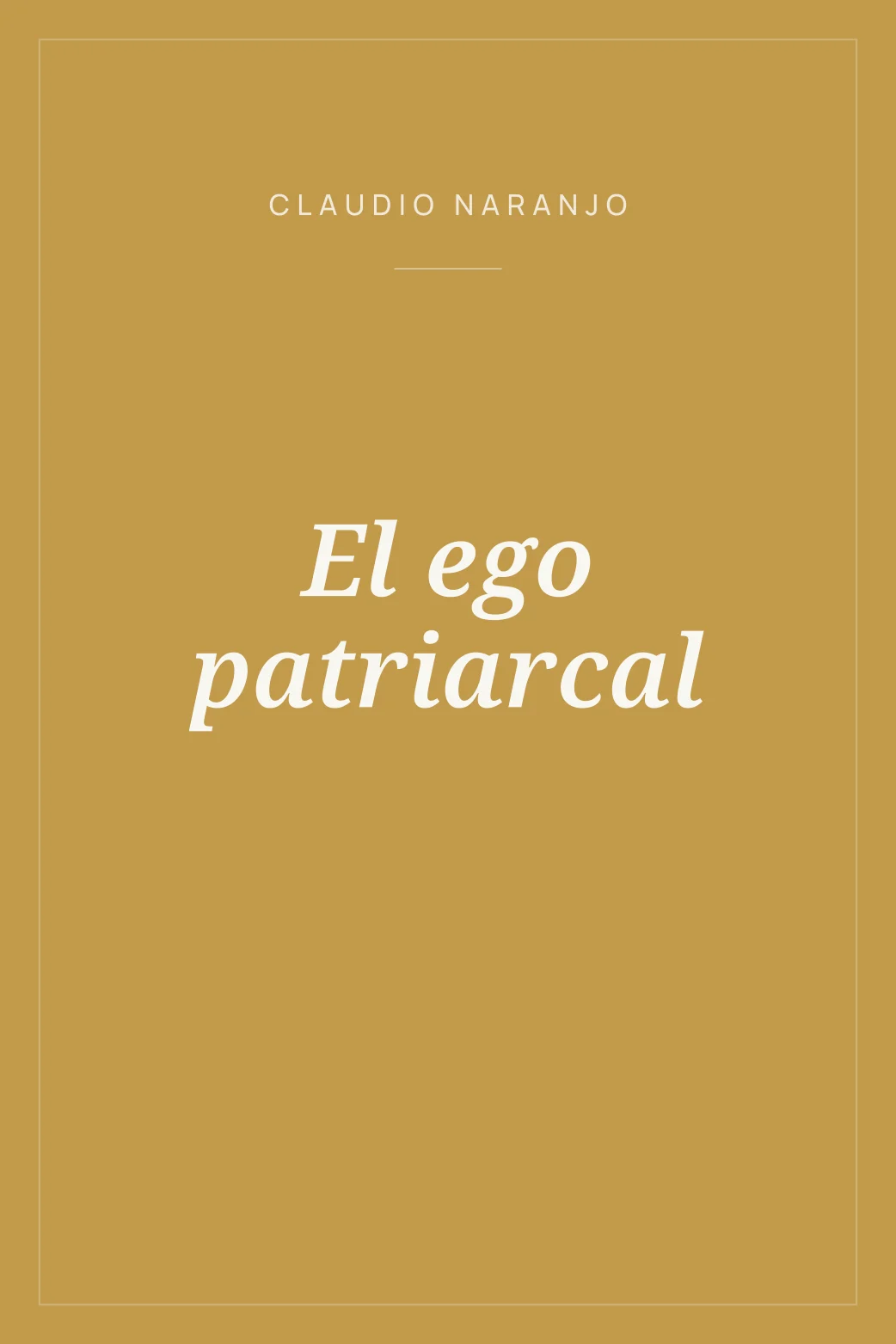 Portada de El ego patriarcal