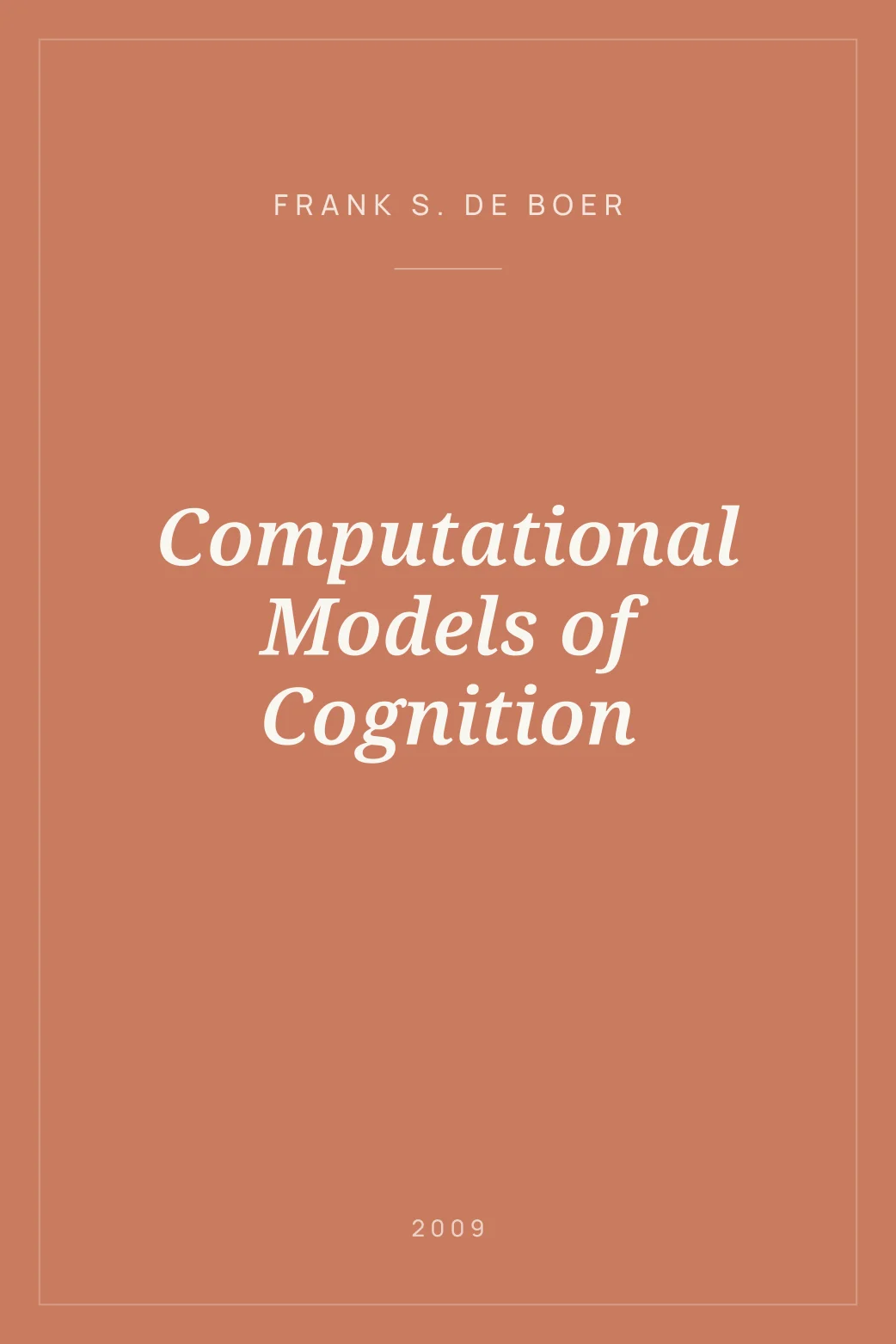 Portada de Computational Models of Cognition