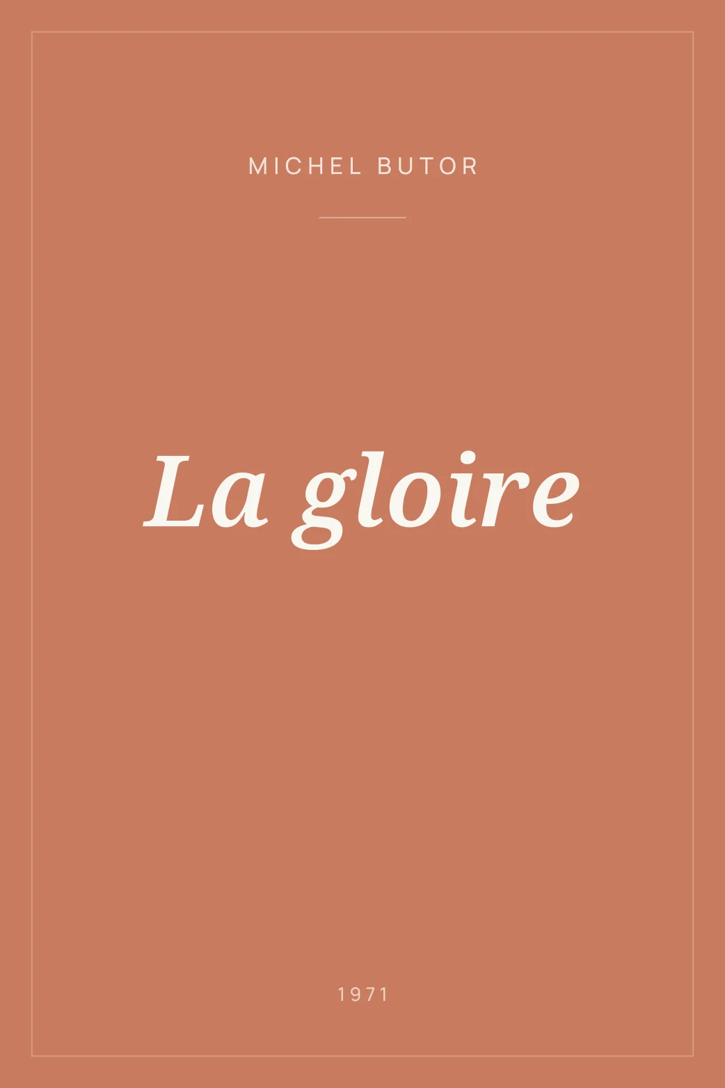 Portada de La gloire