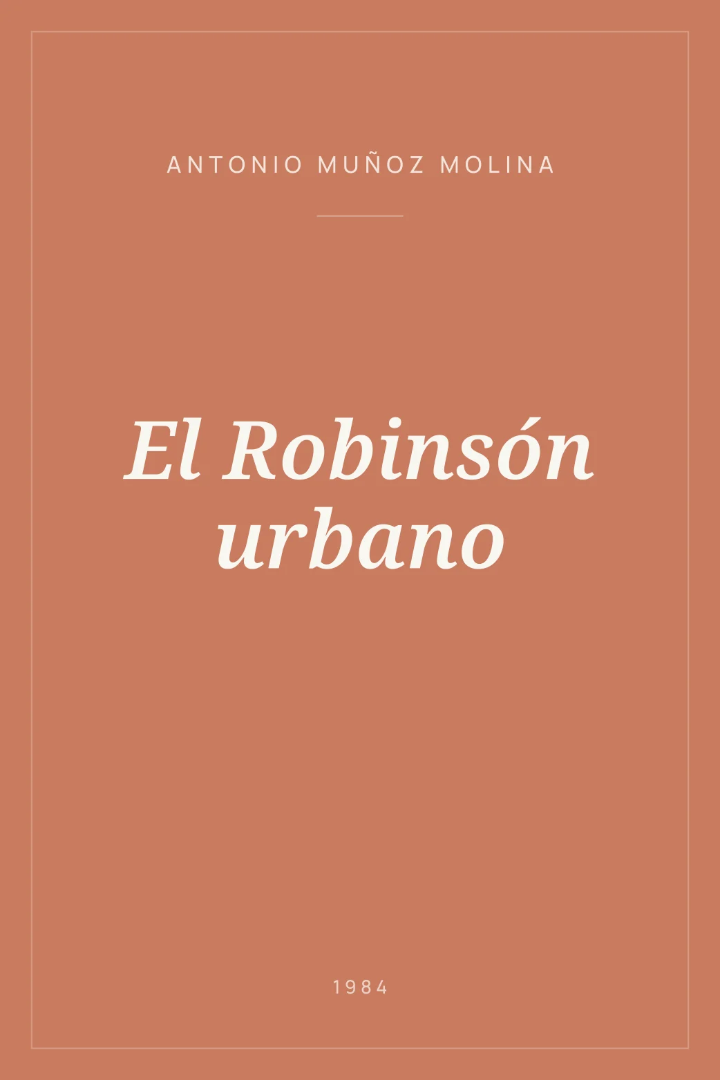 Portada de El Robinsón urbano