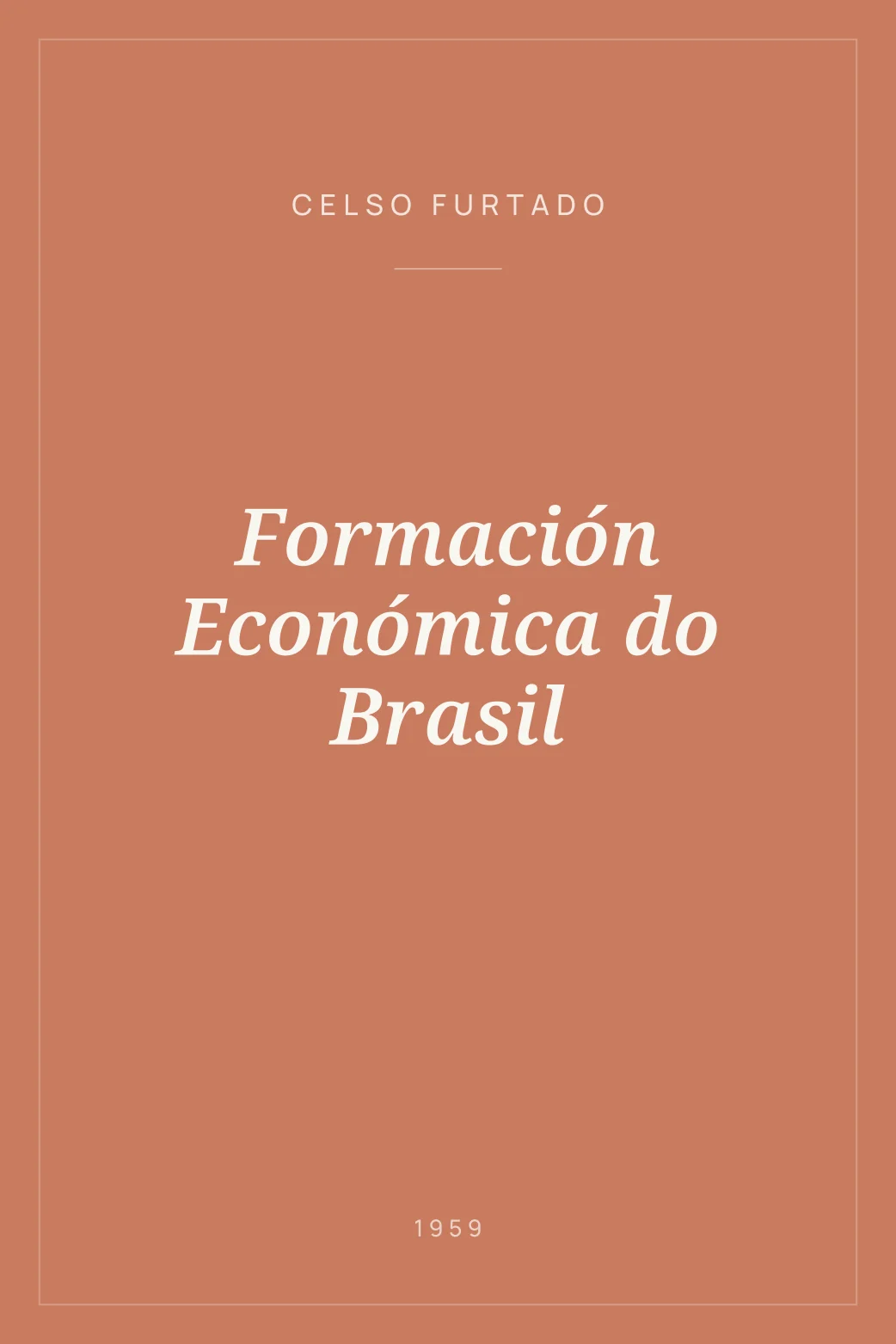 Portada de Formación Económica do Brasil