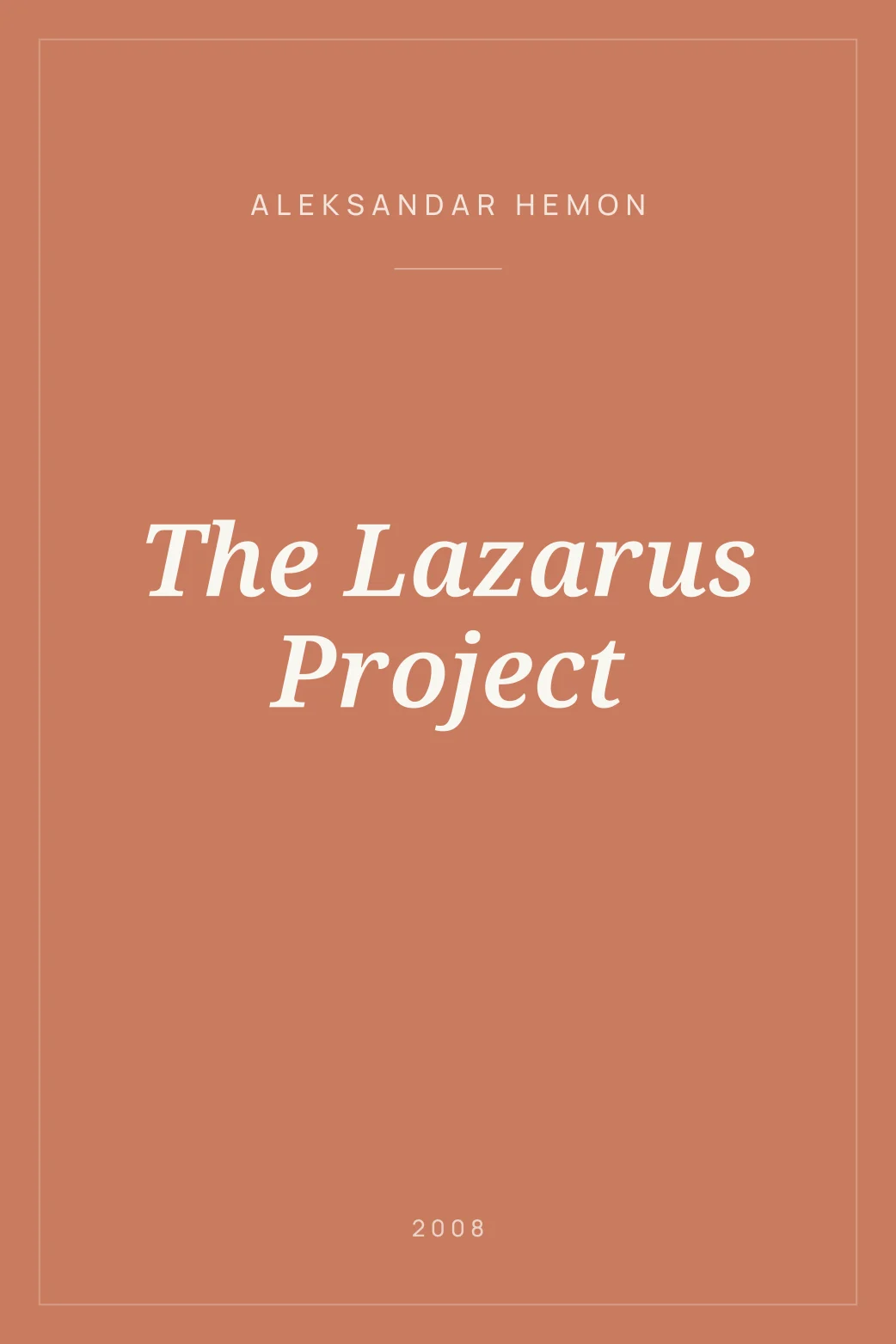Portada de The Lazarus Project