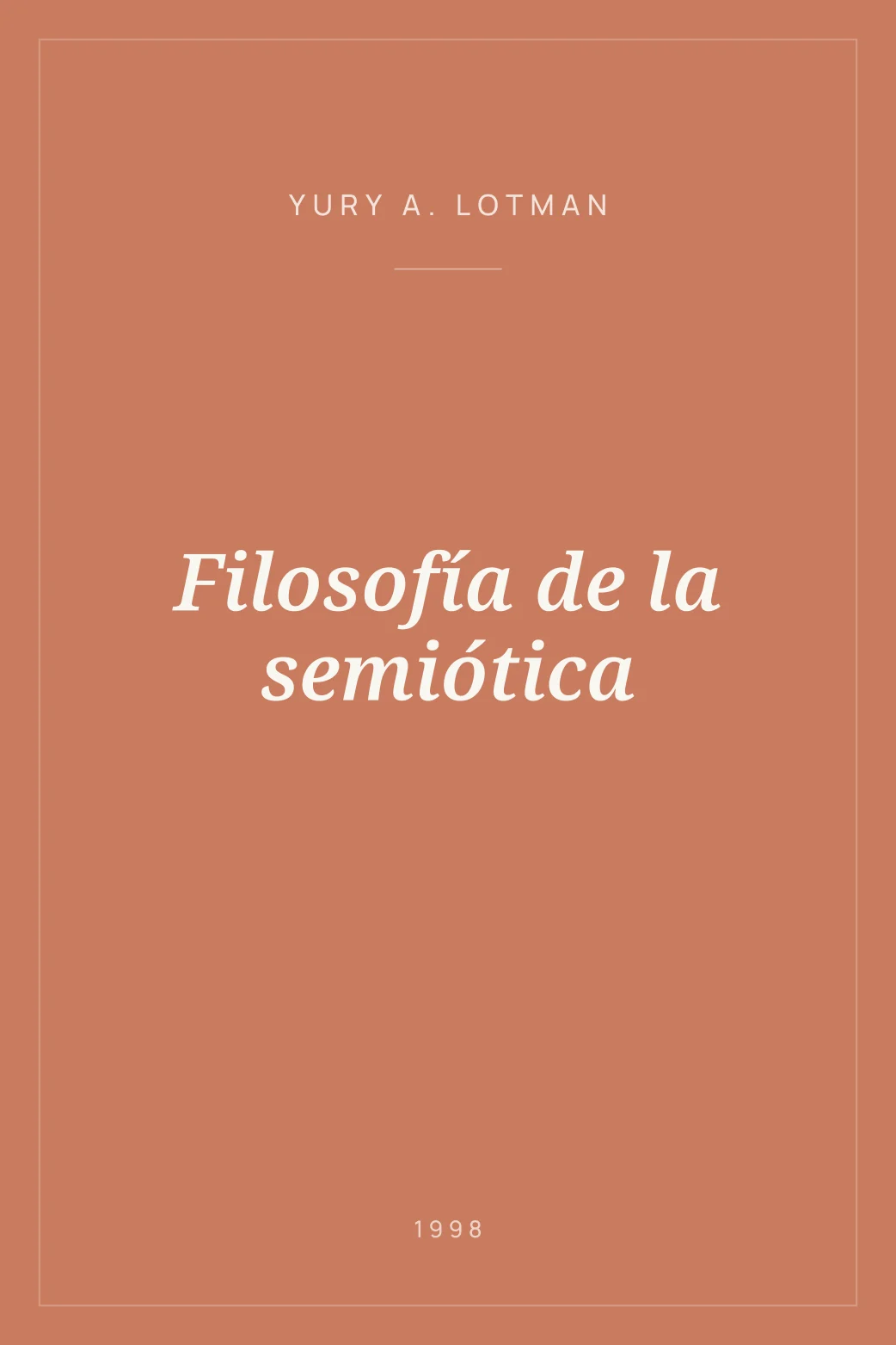 Portada de Filosofía de la semiótica