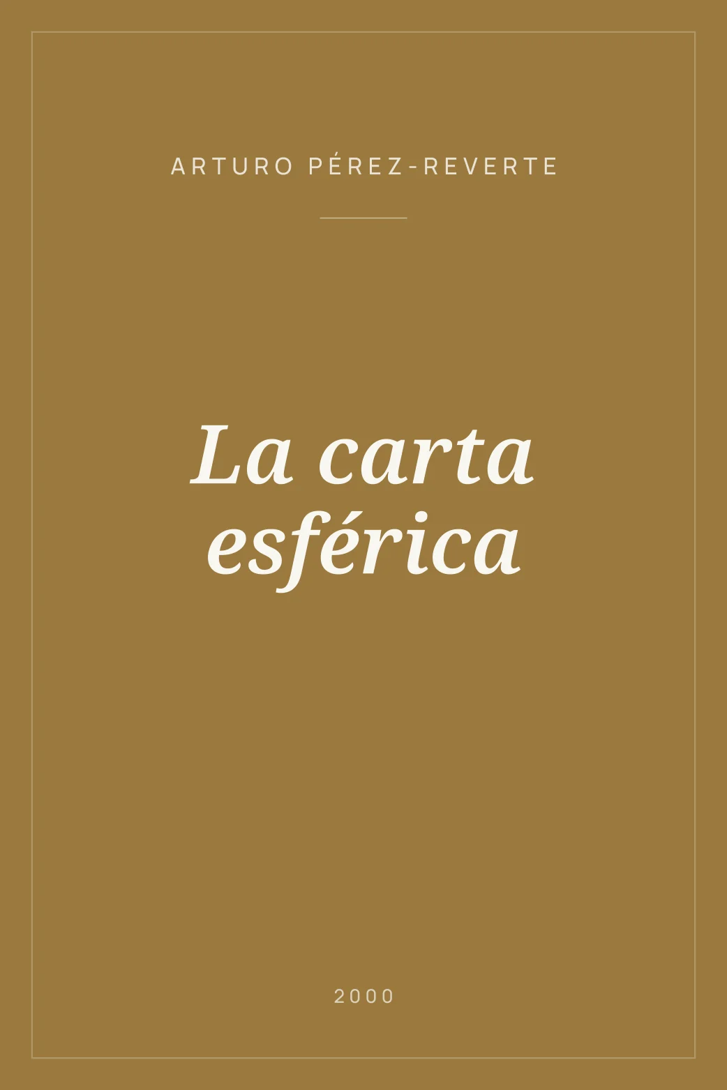 Portada de La carta esférica