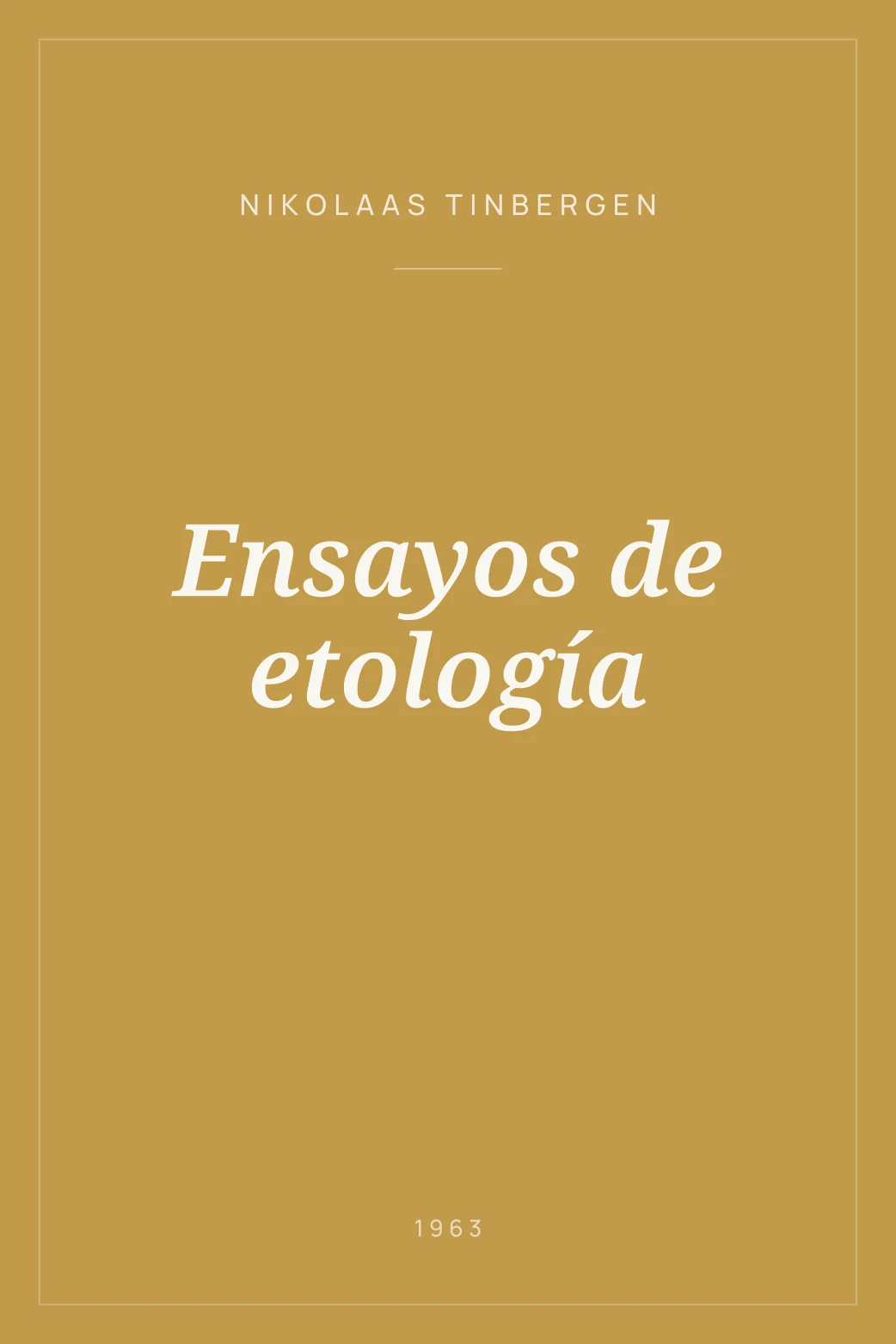 Portada de Ensayos de etología