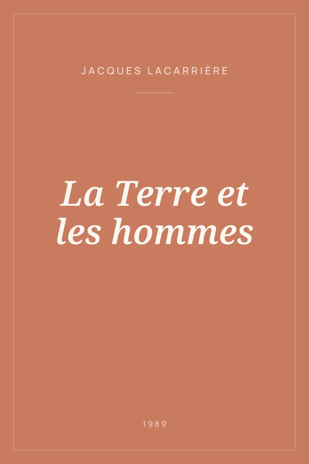 Portada de La Terre et les hommes